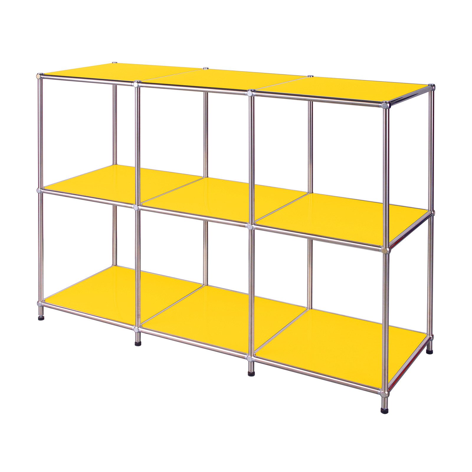 Floordirekt Sideboard Metall Concept Epure MK-018, Standregal Lowboard (Standregal Lowboard), verchromtes Metallgestell, 3 Ablagen, B116×T40×H82 cm