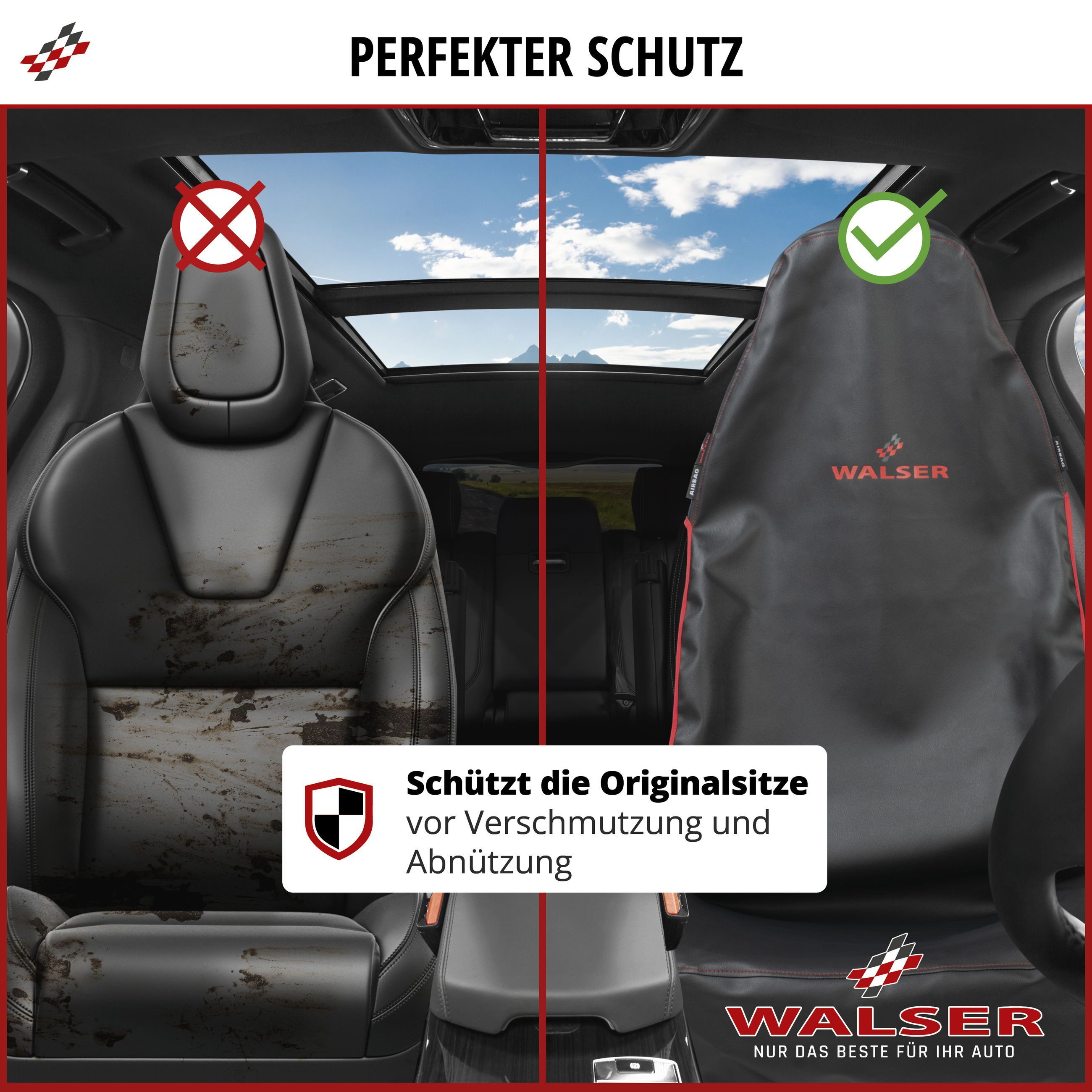 WALSER Car Seat Cover Guardian, 1 Front Seat Cover 1pc.