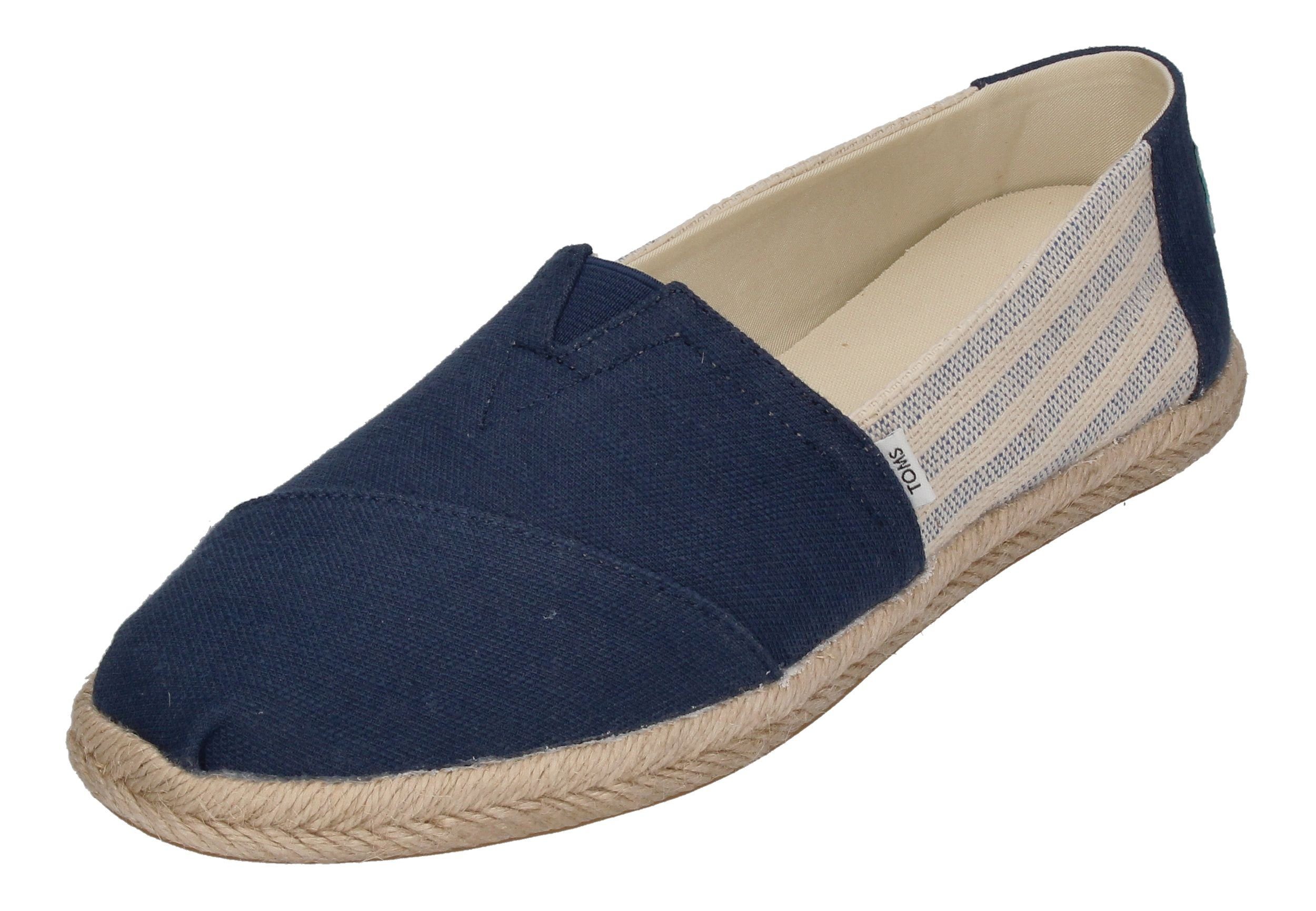 Marineblau Espadrille Gestreift TOMS ALPARGATA Navy 10019683 ROPE