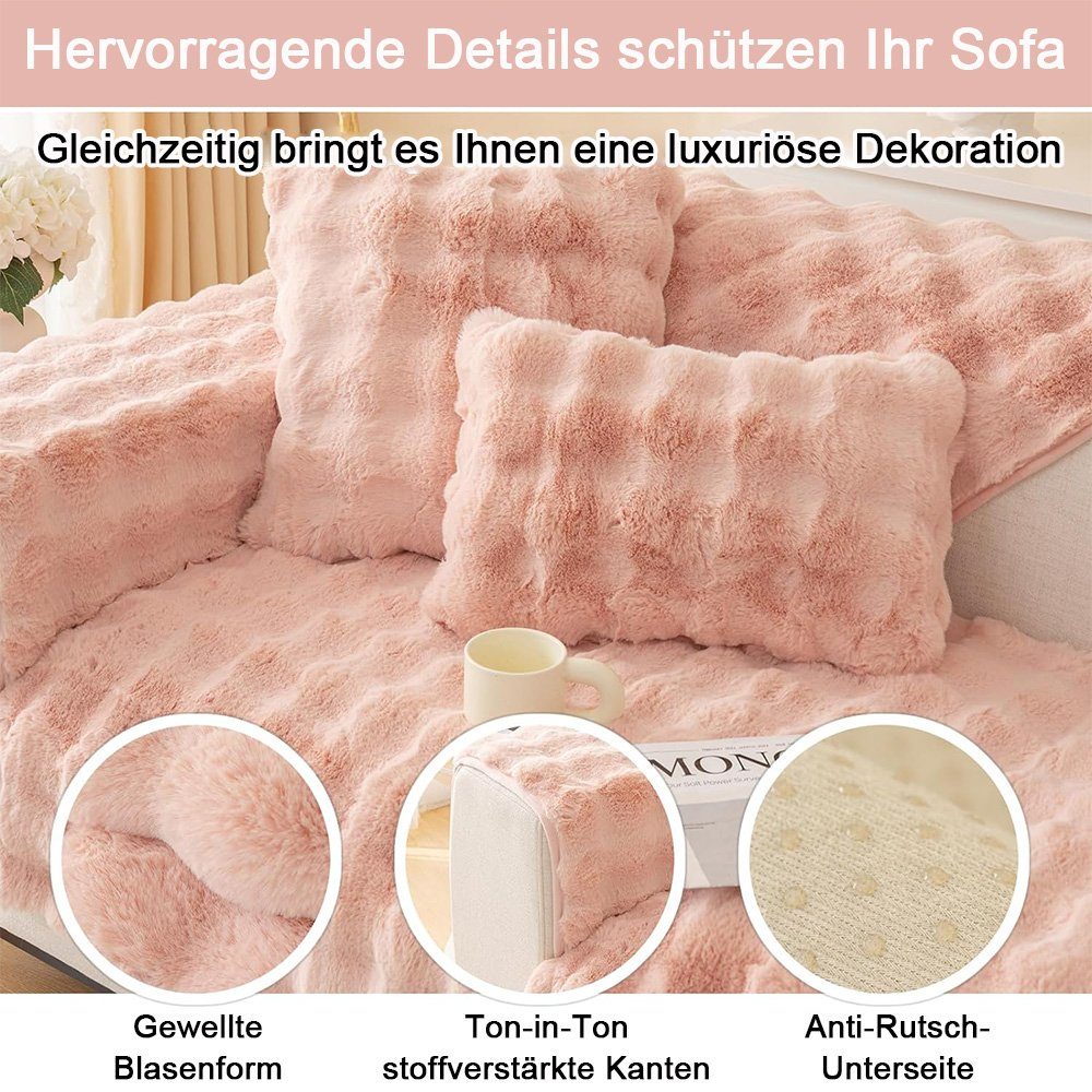 NUODWELL Sofabezug Kaninchen Plüsch Sofabezug L/U Form 1/2/3/4 Sitzer Sofa günstig online kaufen