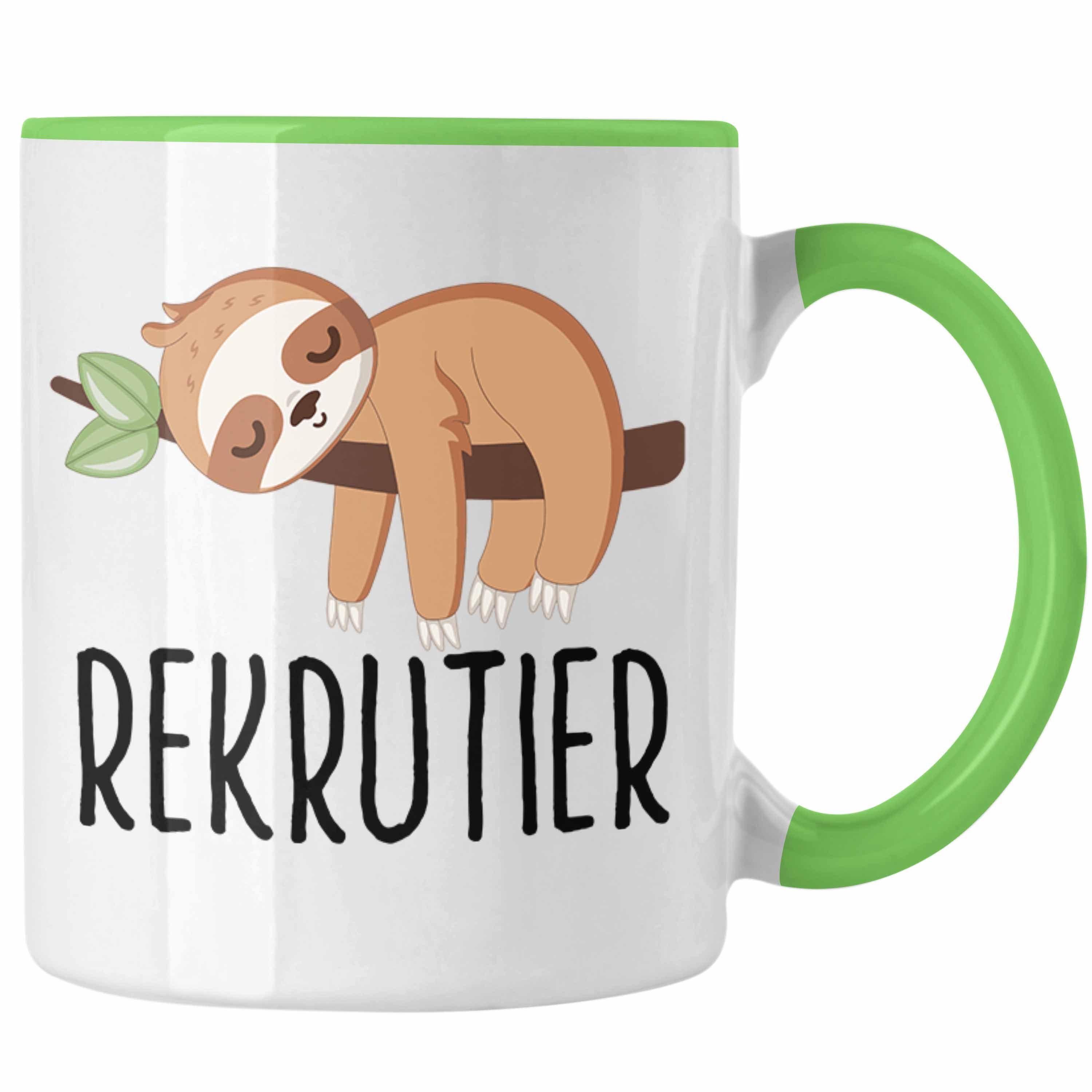 Trendation Tasse Recruiting Tasse Geschenk Faultier Ich Bin Ein Rekrutier Personalrefer Grün