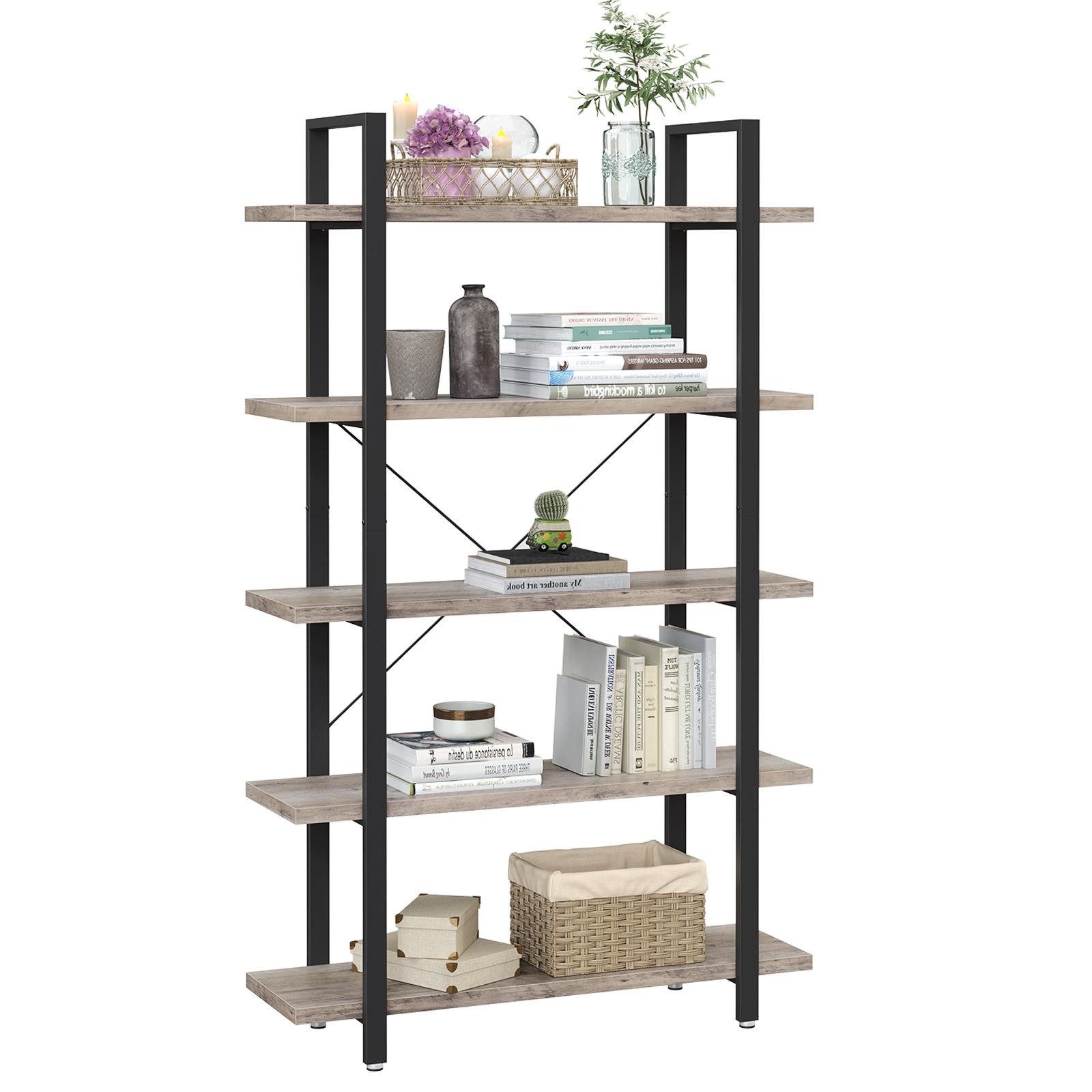 VASAGLE Bücherregal Standregal, mit 4/5 Ebenen, einfacher Aufbau günstig online kaufen