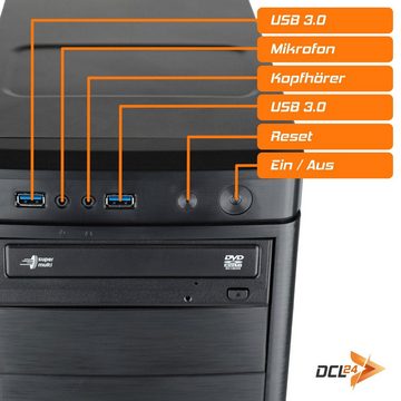 dcl24.de Business-PC (AMD Ryzen 5 4500, GTX 1650, 16 GB RAM, 500 GB SSD, Luftkühlung, WLAN, Windows 11 Pro)