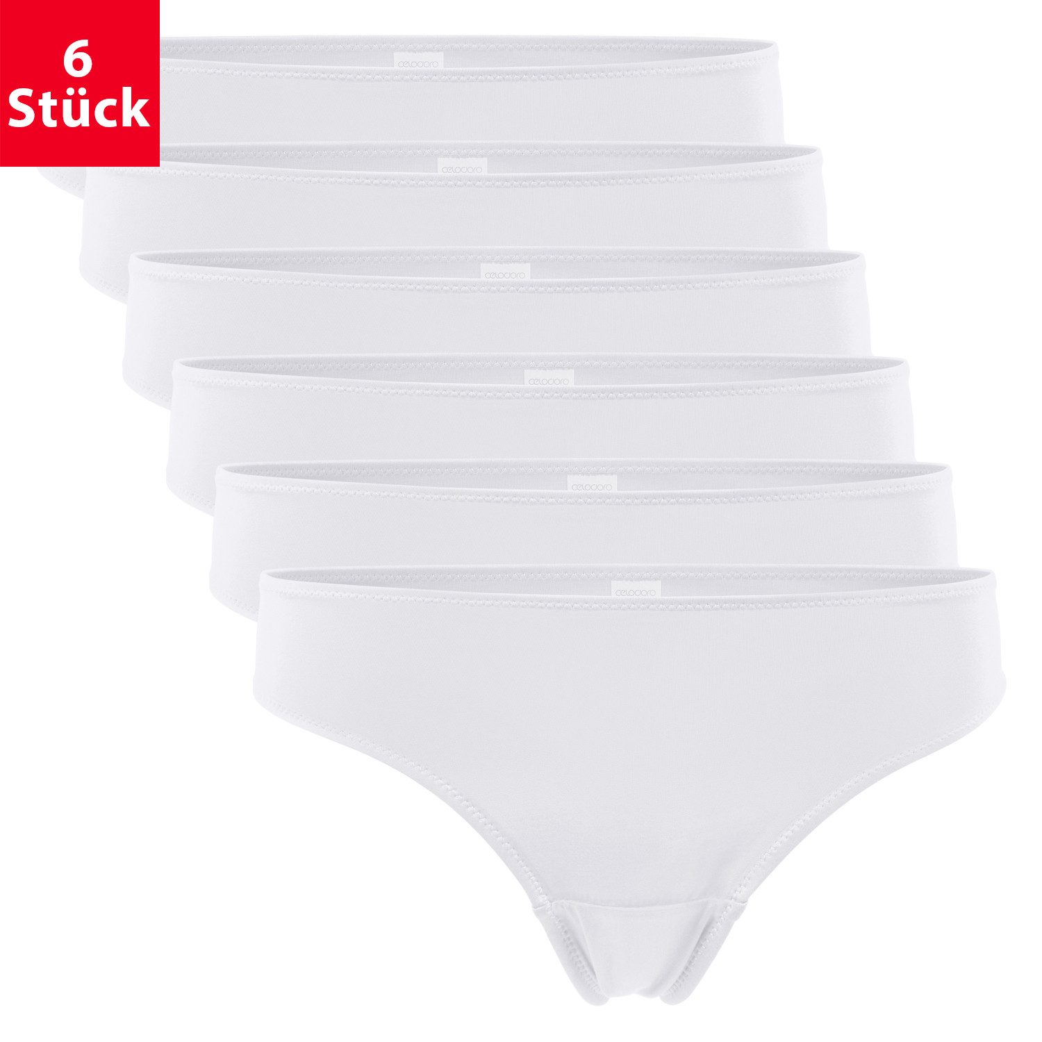 celodoro Tanga Damen String Tanga (6er Pack) Mini-Slips Quick Dry-Faser