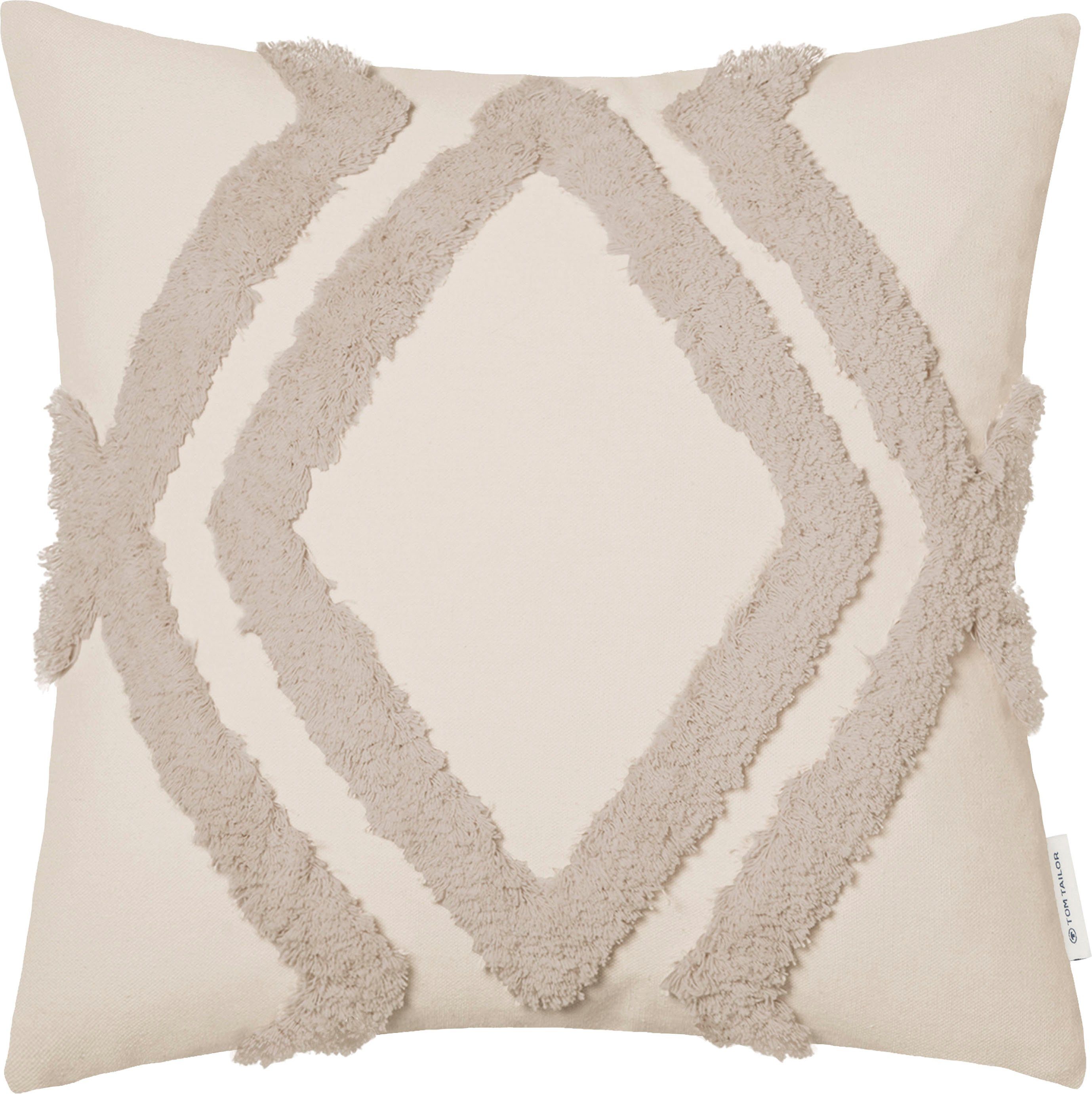 TOM TAILOR HOME Dekokissen Fluffy Rhombus, im 3D-Ethno Look, Kissenhülle ohne Füllung, 1 Stück