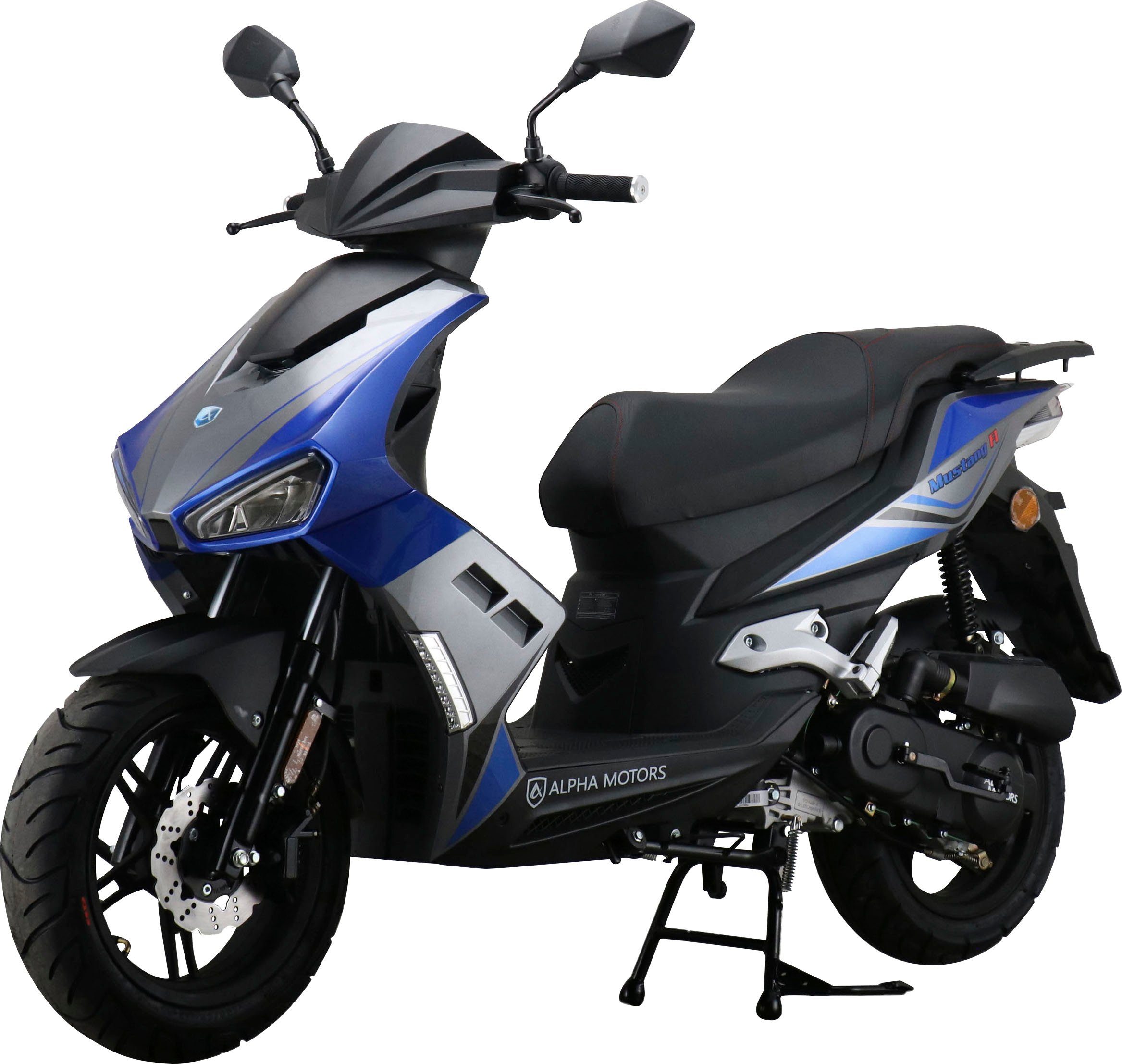 Alpha Motors Motorroller Mustang FI, 50 ccm, 25 km/h, Euro 5, mit USB-Anschluss und Lenkerschloss, sportliches Design