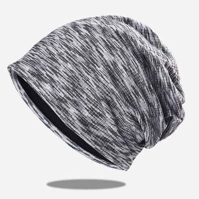 FIDDY Schlupfmütze Kontrastreiche schirmlose Mütze, weich und luftig, gestrickte Mütze (1-St) Geeignet für Frühling, Herbst und Winter, atmungsaktiv und weich