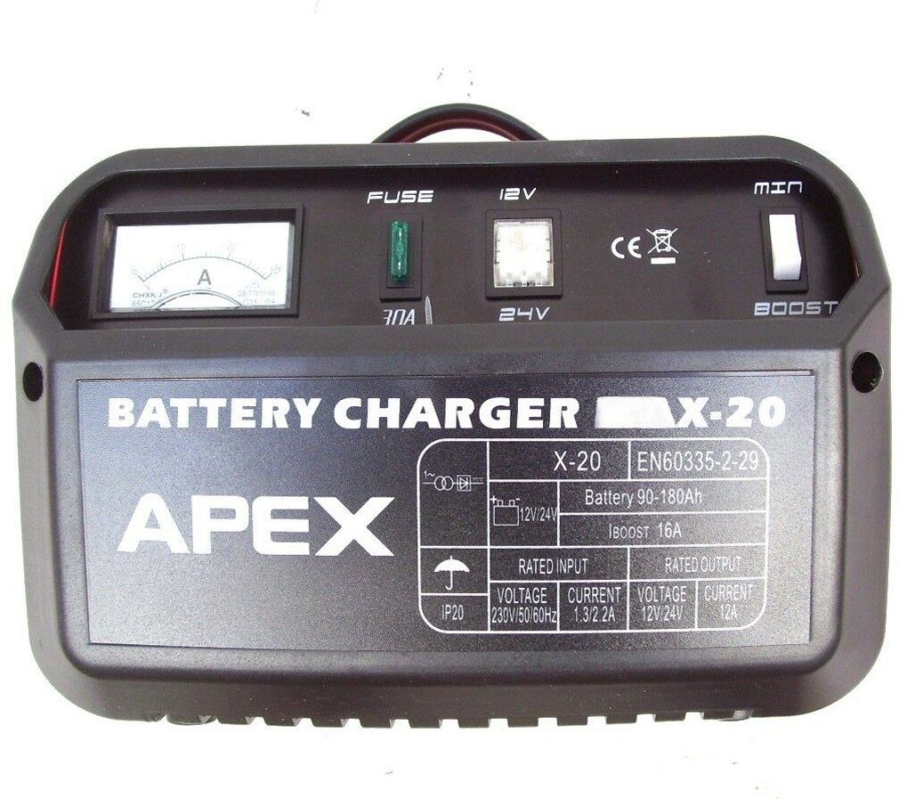 Batterieladegerät 24V Apex LKW Starhilfe KFZ Autobatterie-Ladegerät 20 Ladegerät 12V PKW
