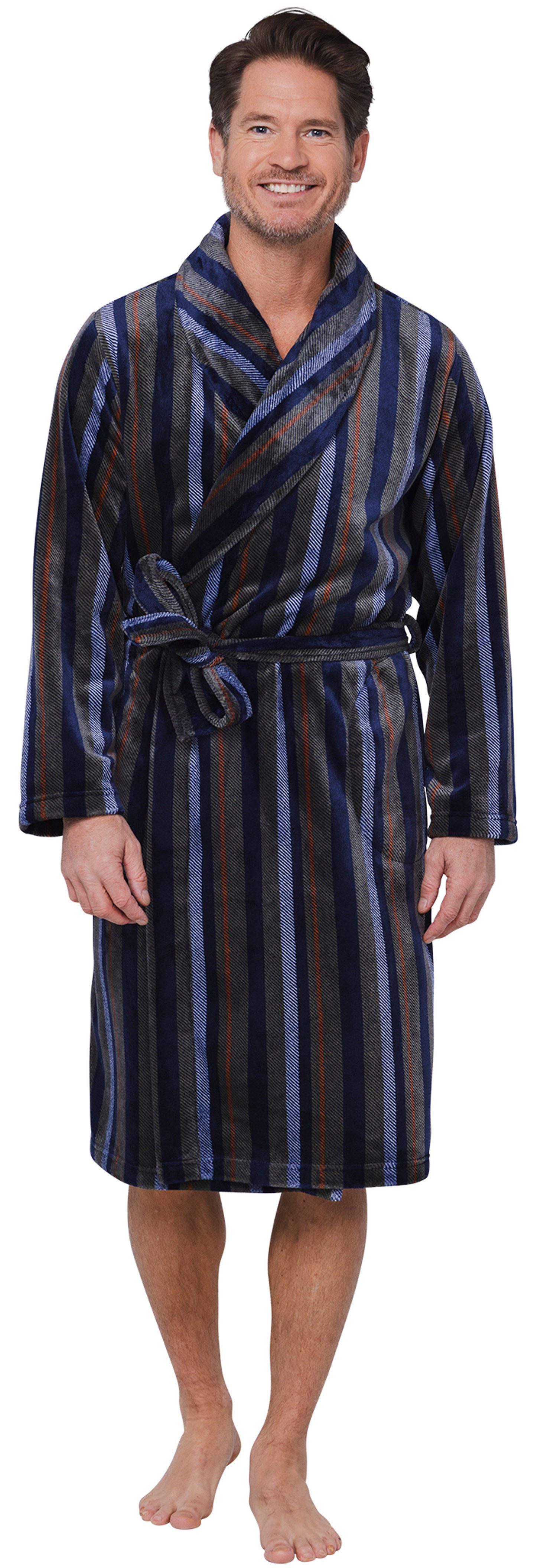 Pastunette Herrenbademantel Herren Fleece Morgenmantel, Polyester, Schalkra günstig online kaufen