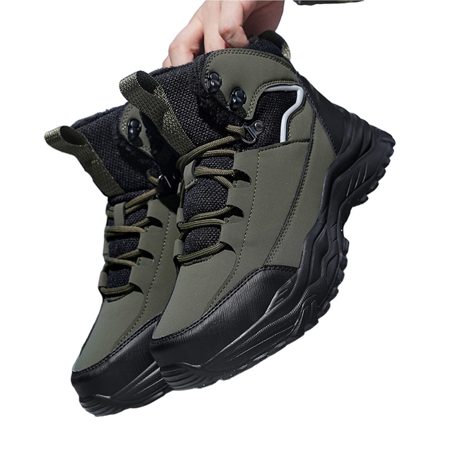 Refttenw Herren Schneestiefel,Warm Gefüttert, Rutschfest, Wasserabweisend Winterstiefel