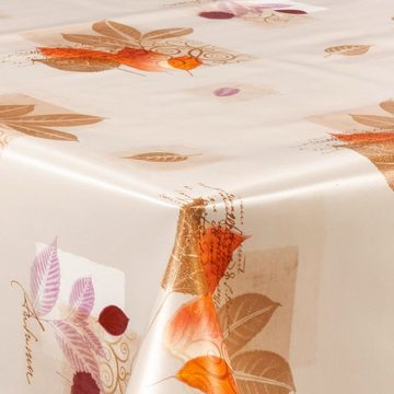 laro Tischdecke Wachstuch-Tischdecken Abwaschbar Herbstblätter braun – rechteckig