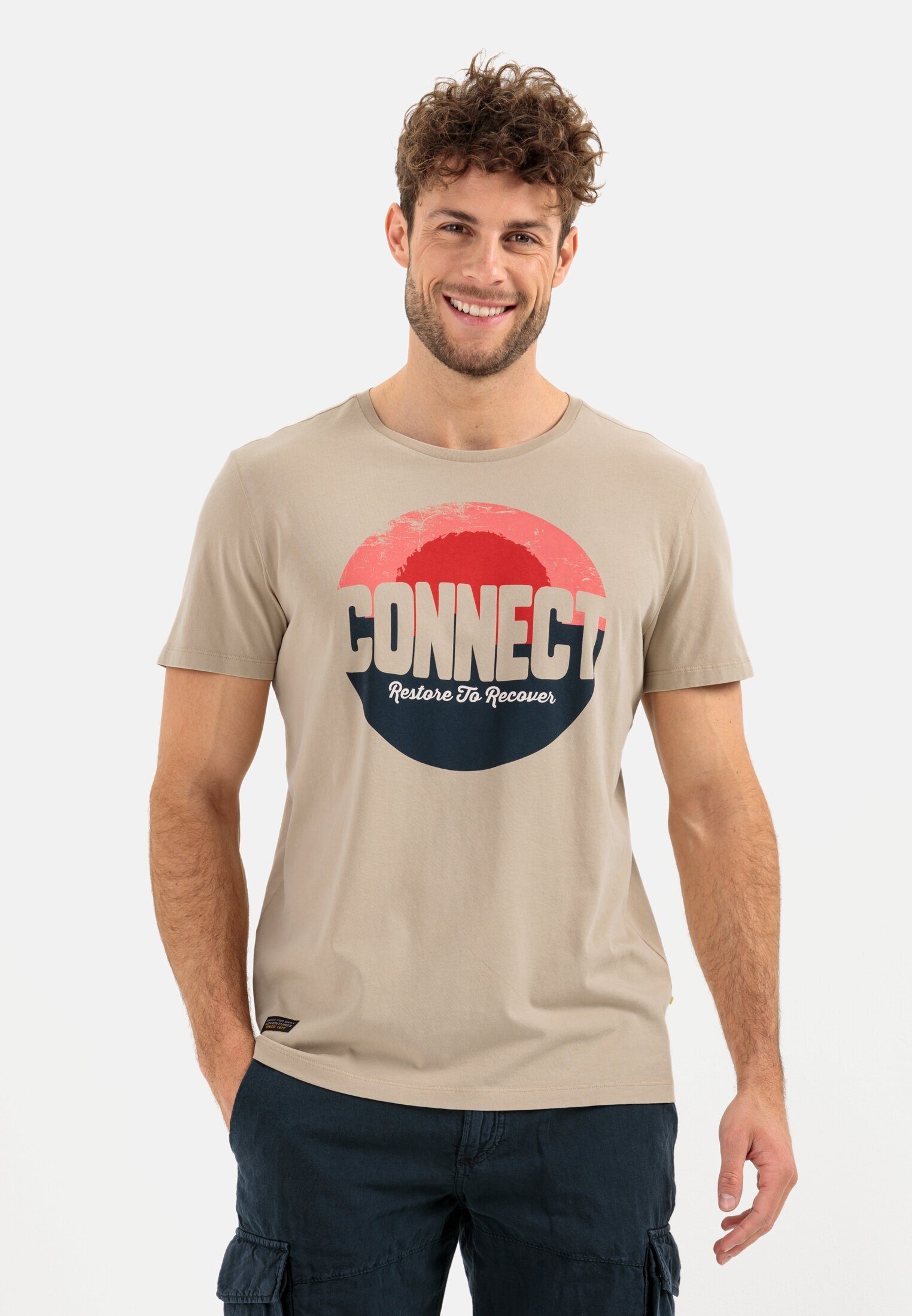 Hattric camel active T-Shirt aus Beige Bio-Baumwolle