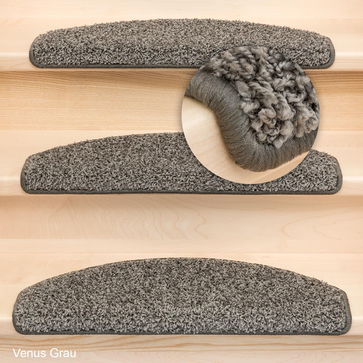 Metzker® Stufenmatte Stufenmatten Shaggy Venus Halbrund Einzeln und SparSet günstig online kaufen