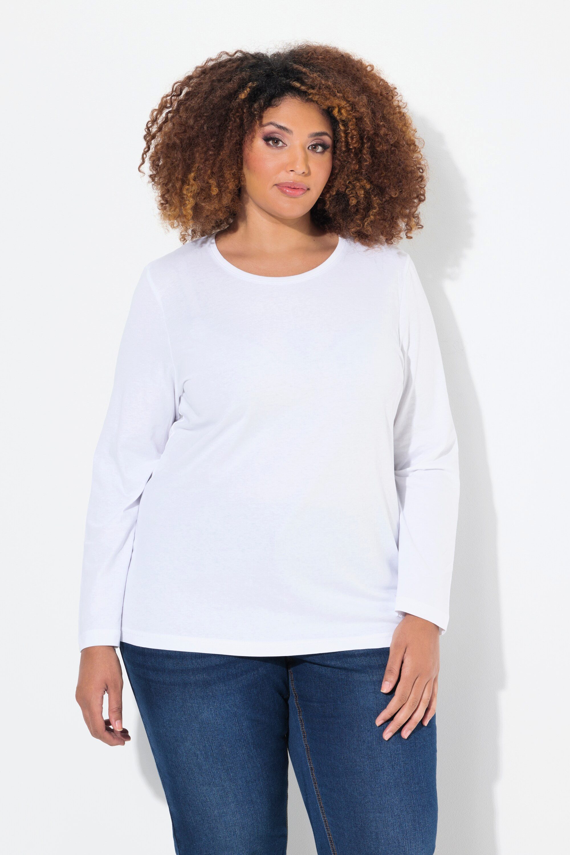 Ulla Popken T-Shirt Shirt Slim Rundhalsausschnitt Langarm – Bild 5 von 5