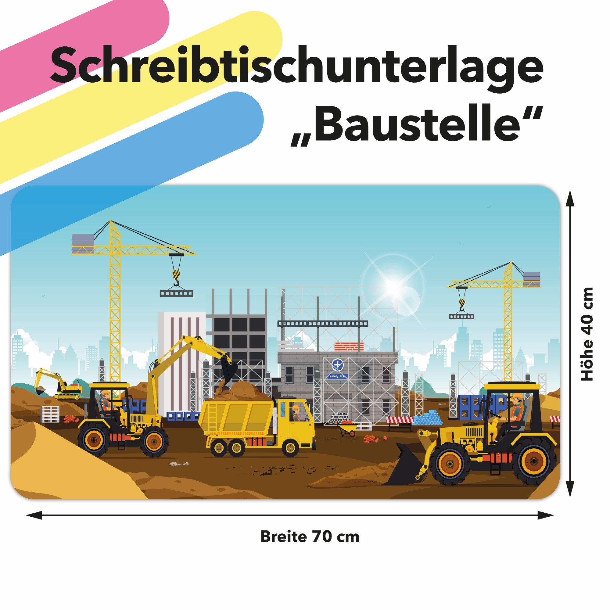 Lineo Schreibtischunterlage Malunterlage für Kinder abwischbar, (1 tlg., XXL Kinder-Tisch-Unterlage) – Bild 2 von 5