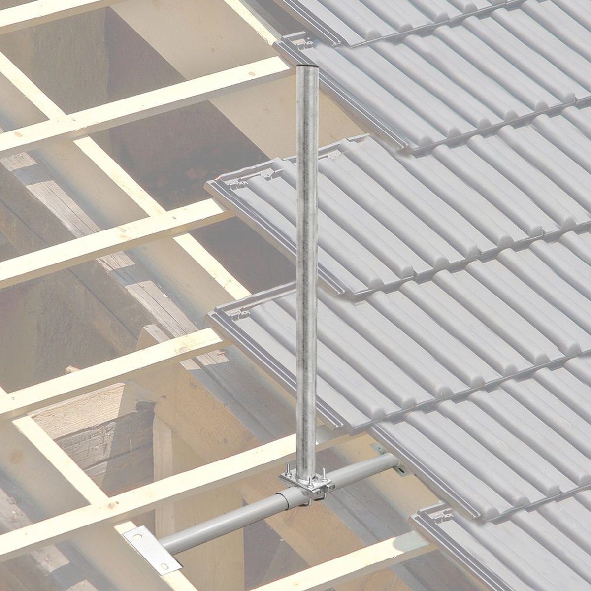 PremiumX Dachabdeckung mit Kabeleinführung Alu-Dachziegel Schwarz Dach  Montage Abdeckung Ziegel Dachpfanne für Sat Dachsparrenhalter