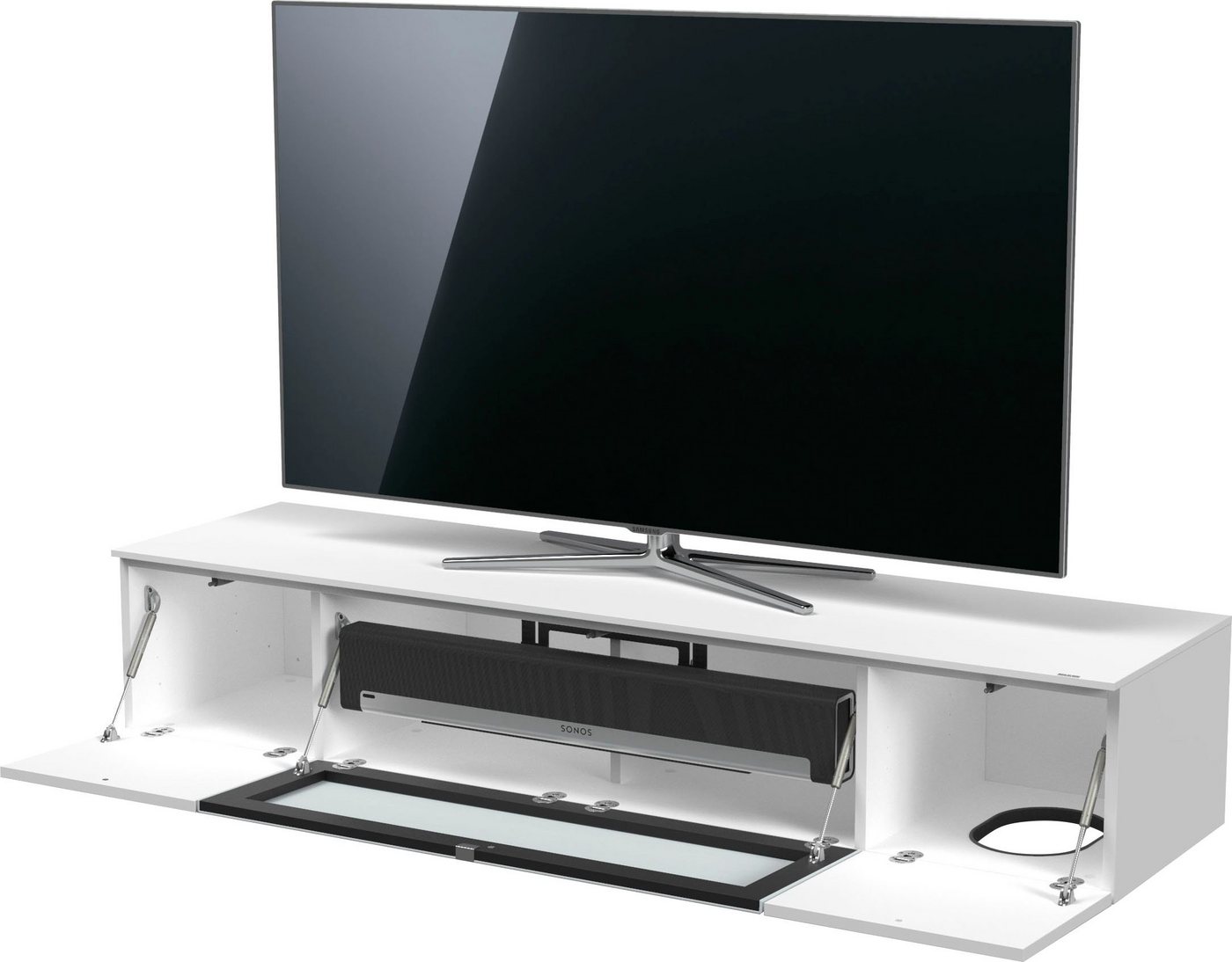 SPECTRAL TV-Board »Next«, mit Stofffront und Soundbar-Ablage, wahlweise mit TV-Halterung und LED-Beleuchtung, in verschiedenen Breiten und Farben-kaufen
