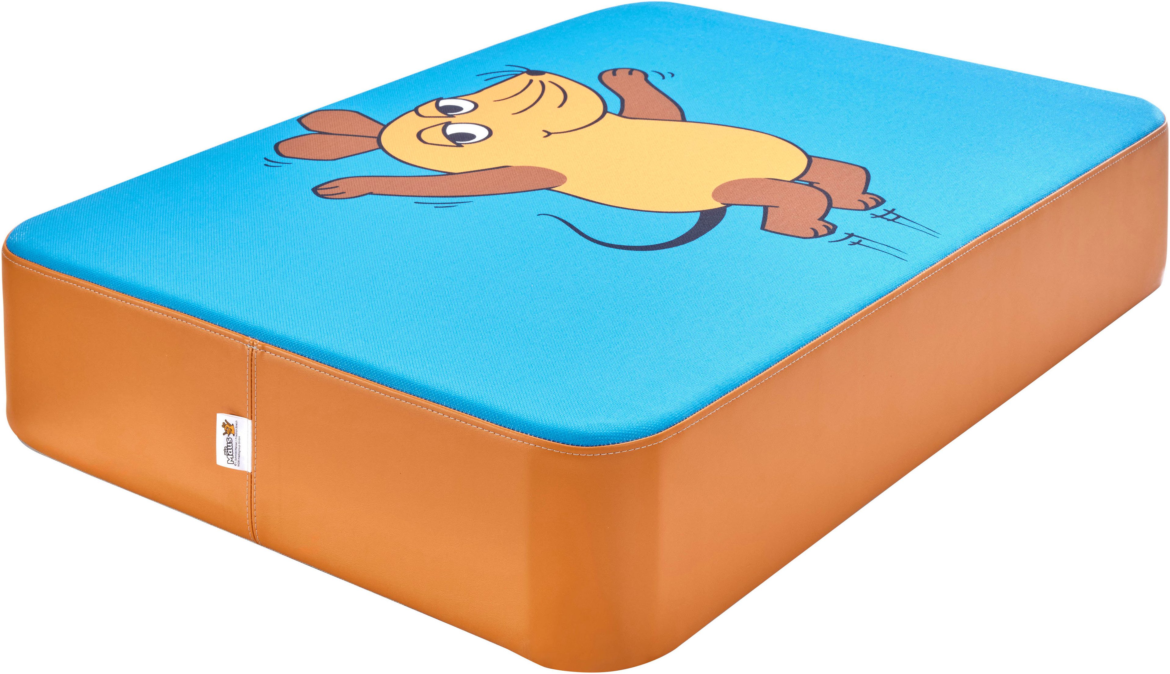 Hipp-Hopp - das Hüpfpolster Weichbodenmatte Hüpfpolster S orange, Die Maus, Maus, Hüpfmatte, 97x70x17 cm, Made in Germany