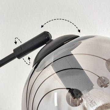 hofstein Stehlampe Stehlampe aus Metall/Glas in Schwarz/Rauchfarben, ohne Leuchtmittel, Leuchte mit Glasschirmen (15cm), Schalter, 5xE14, ohne Leuchtmittel