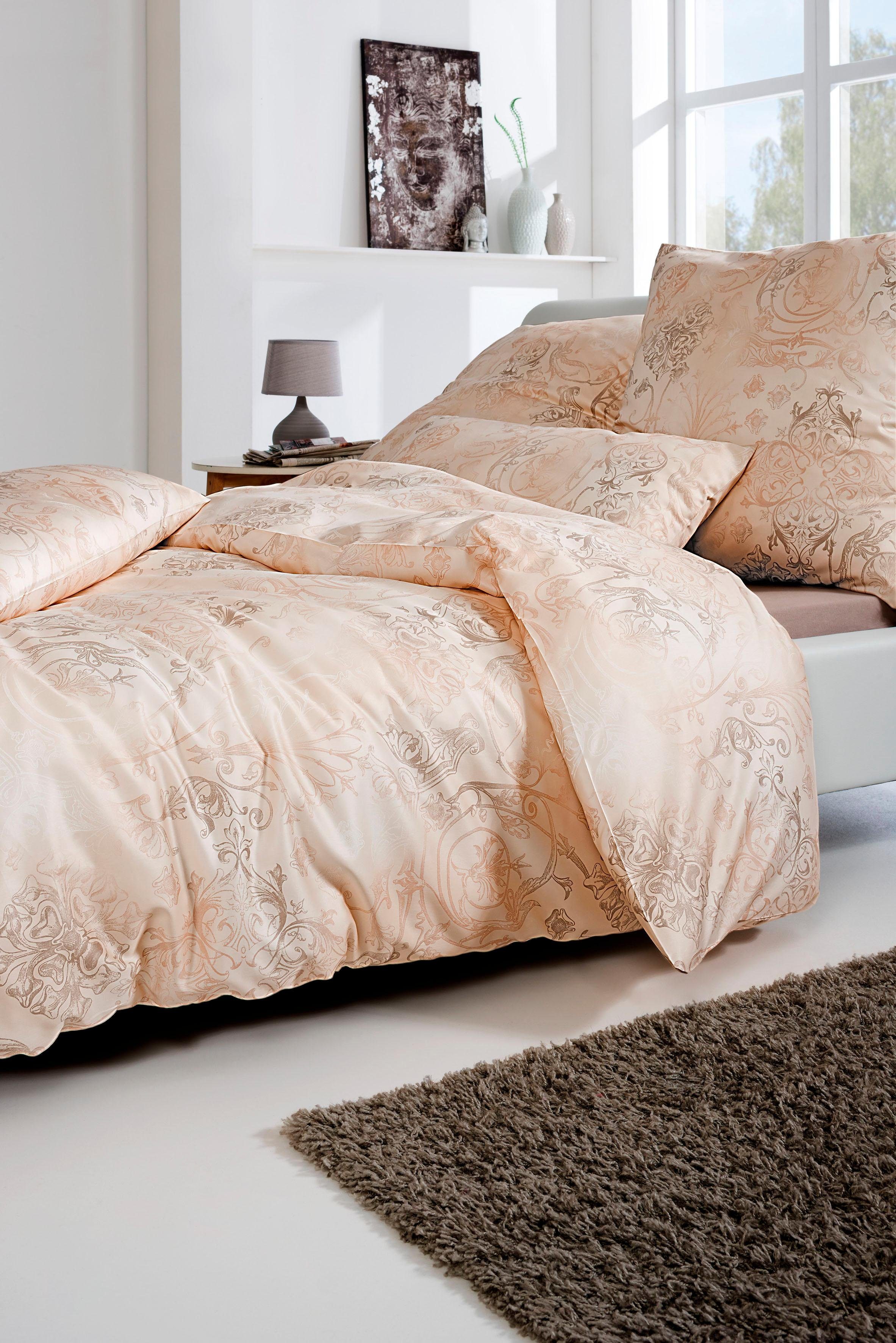Estella Bettwäsche Gregorio in Gr. 135x200 oder 155x220 cm, Jersey, 2 teilig, elegante Bettwäsche aus Baumwolle, Bettwäsche mit Reißverschluss