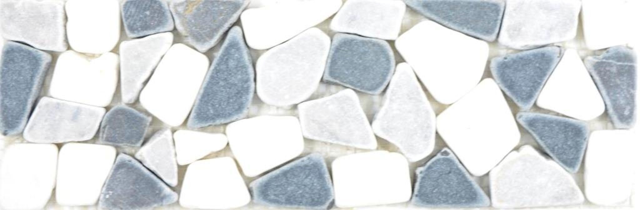 Mosani Fliesen-Bordüre Marmor Borde Bordüre grau weiß schwarz anthrazit bordüre