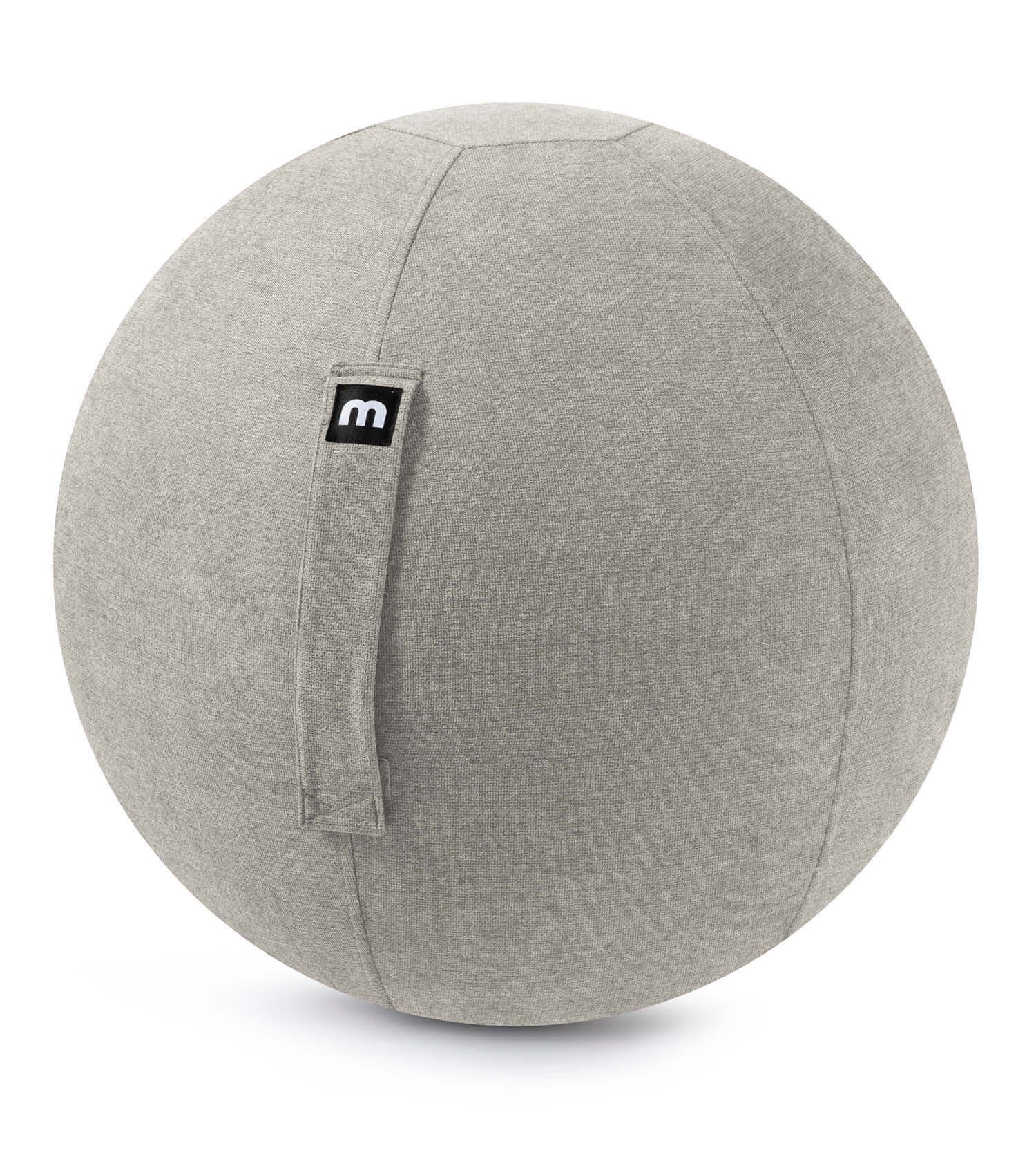 mokebo Sitzball Der Sportliche (mit Stoffbezug), ergonomische Sitzmöglichkeit für’s Büro & Homeoffice in Hellgrau