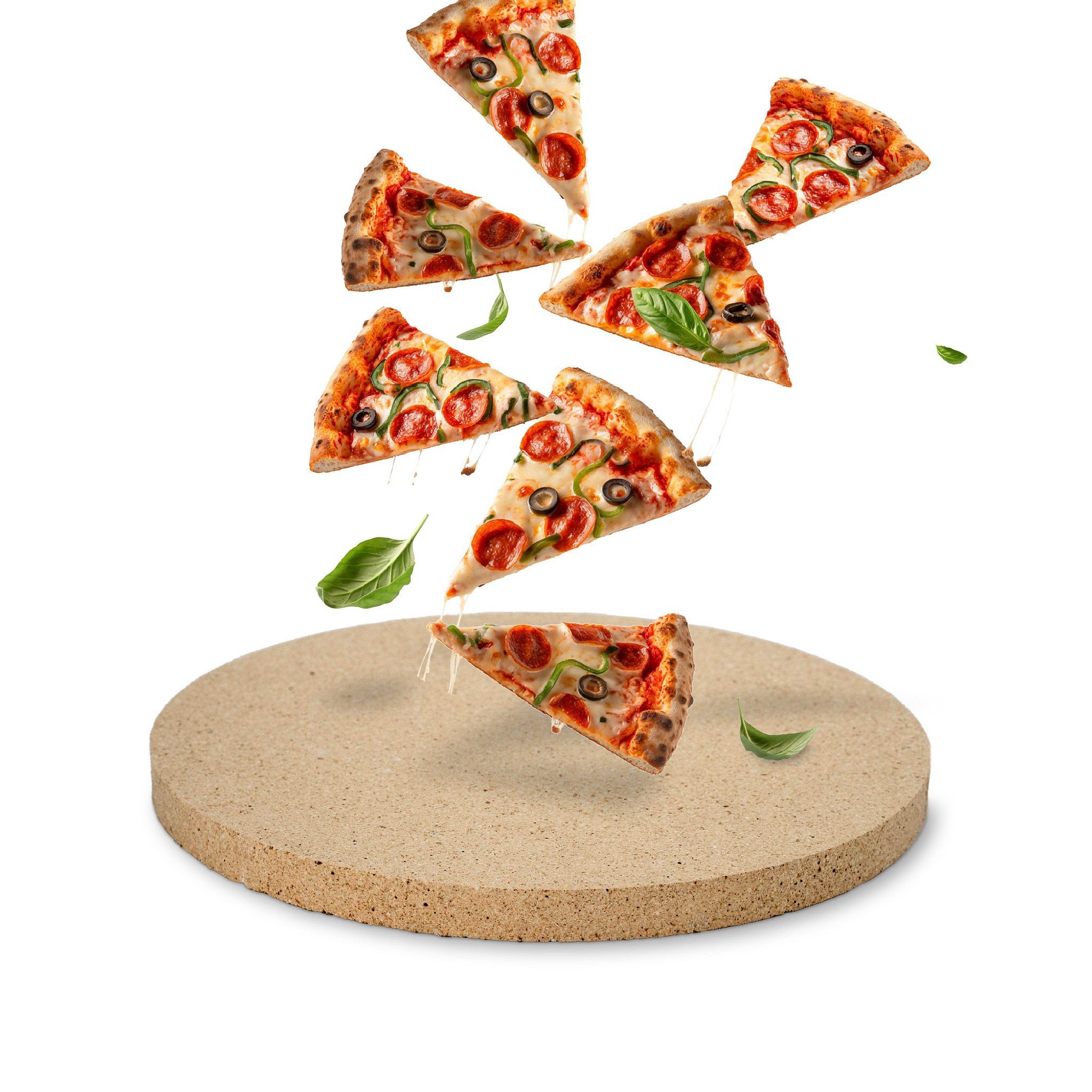 Feuerfest 123 GmbH Pizzastein Pizzastein rund Ø 31 x 3 cm Schamotte, (Pizza wie vom Italiener für zu Hause), Pizza Stein Lebensmittelecht Schamottstein