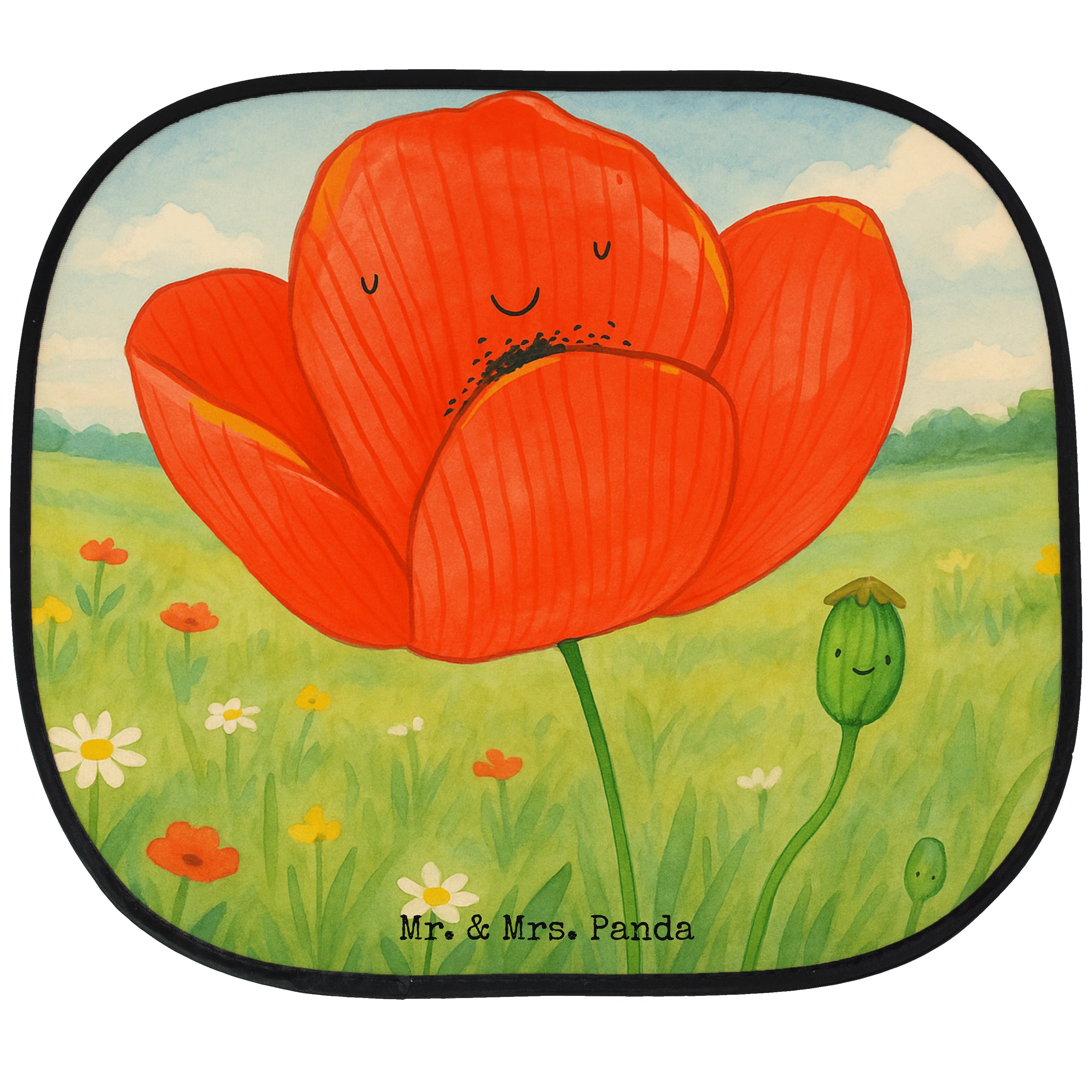 Mr. & Mrs. Panda Sonnenschutz Blume Mohnblume Design, Sonnenschutz Fürs Auto, Weiß, Sonnenblende Au, Seidenmatt, fenster sonnenschutz auto pkw sonnenschutz Naturliebe