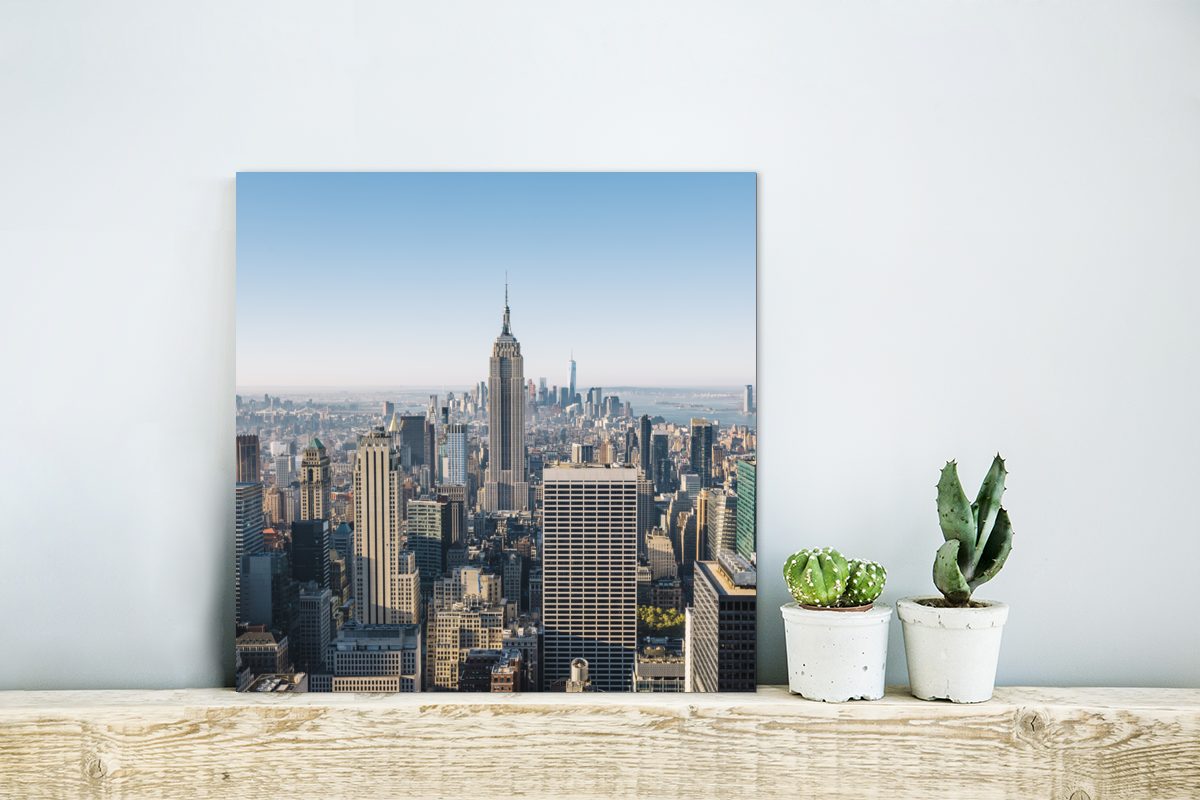 MuchoWow Metallbild Großartige Aussicht auf Manhattan und deko Alu-Dibond-Druck, Empire State das Building, aus Gemälde (1 Metall, Aluminium St)