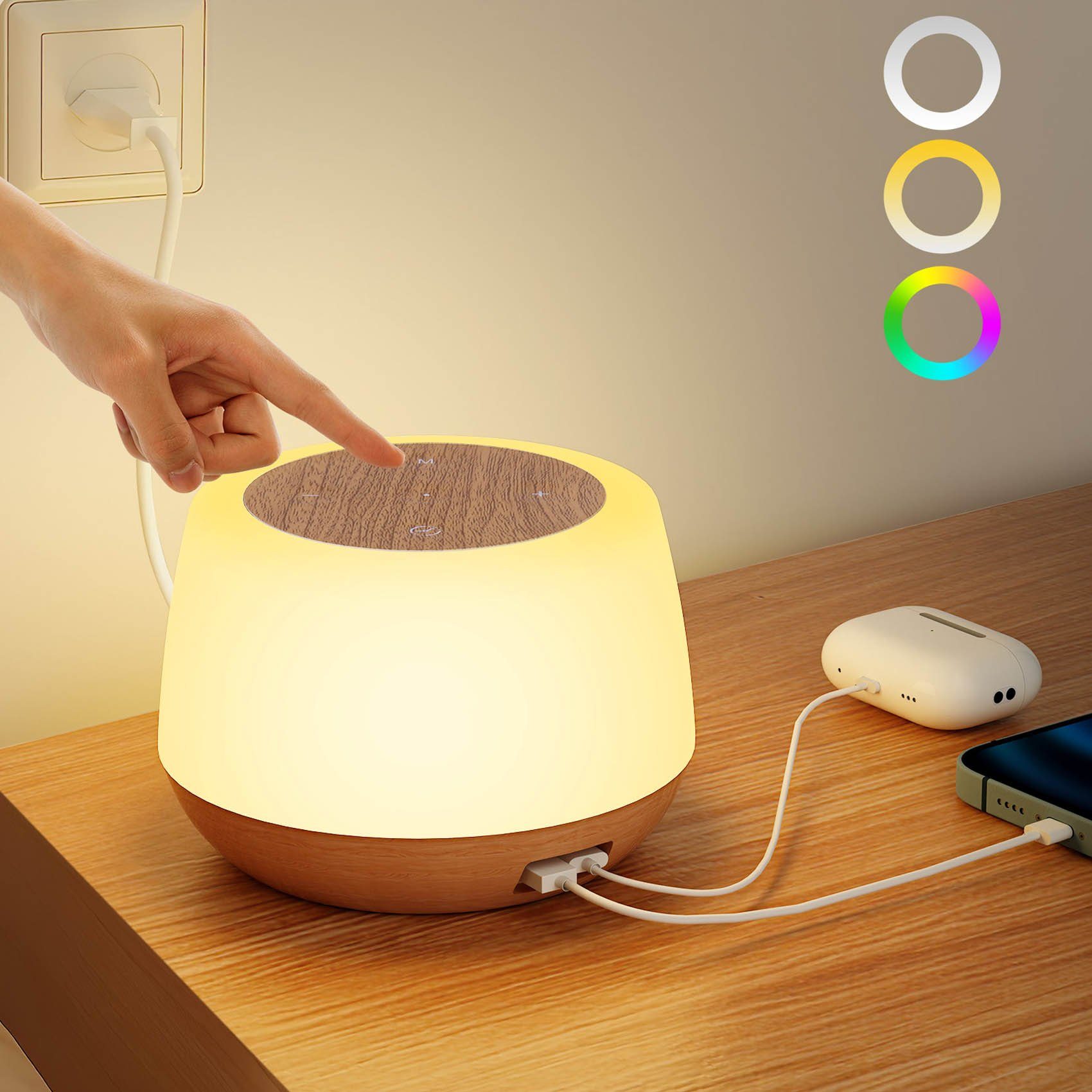 BlingBin Nachttischlampe RGB Nachttischlampe Touch Dimmbar günstig online kaufen