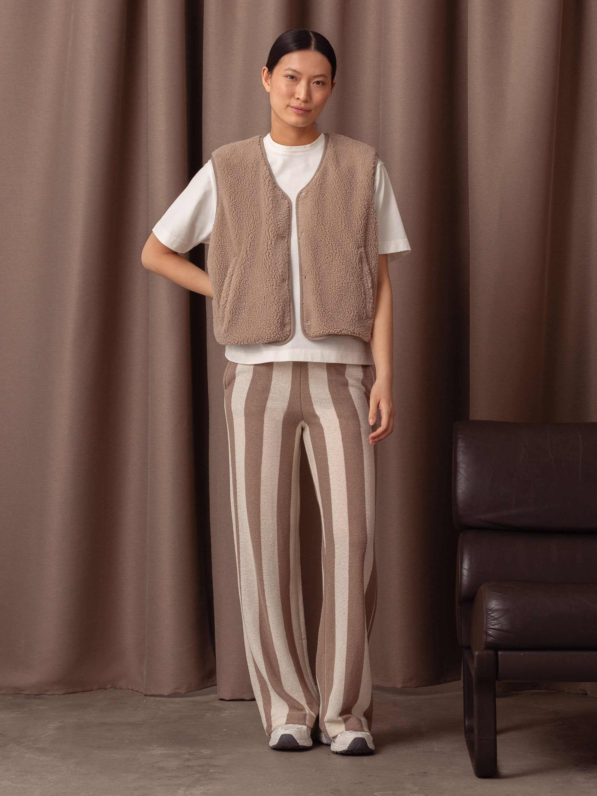 SENSES.THE LABEL Fleeceweste mit Druckknopfleiste