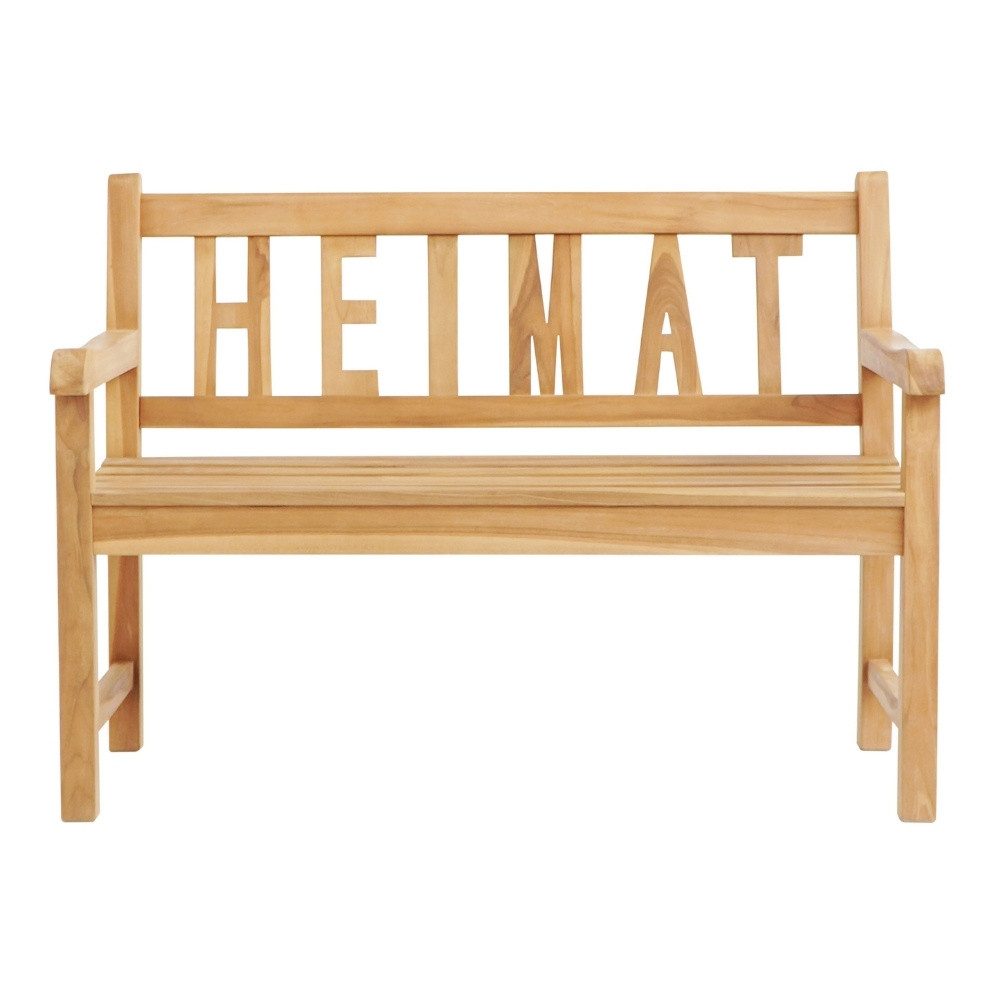 LebensWohnArt Sitzbank Massivholz Teak Sitzbank HEIMAT 120cm Gartenbank Holzbank