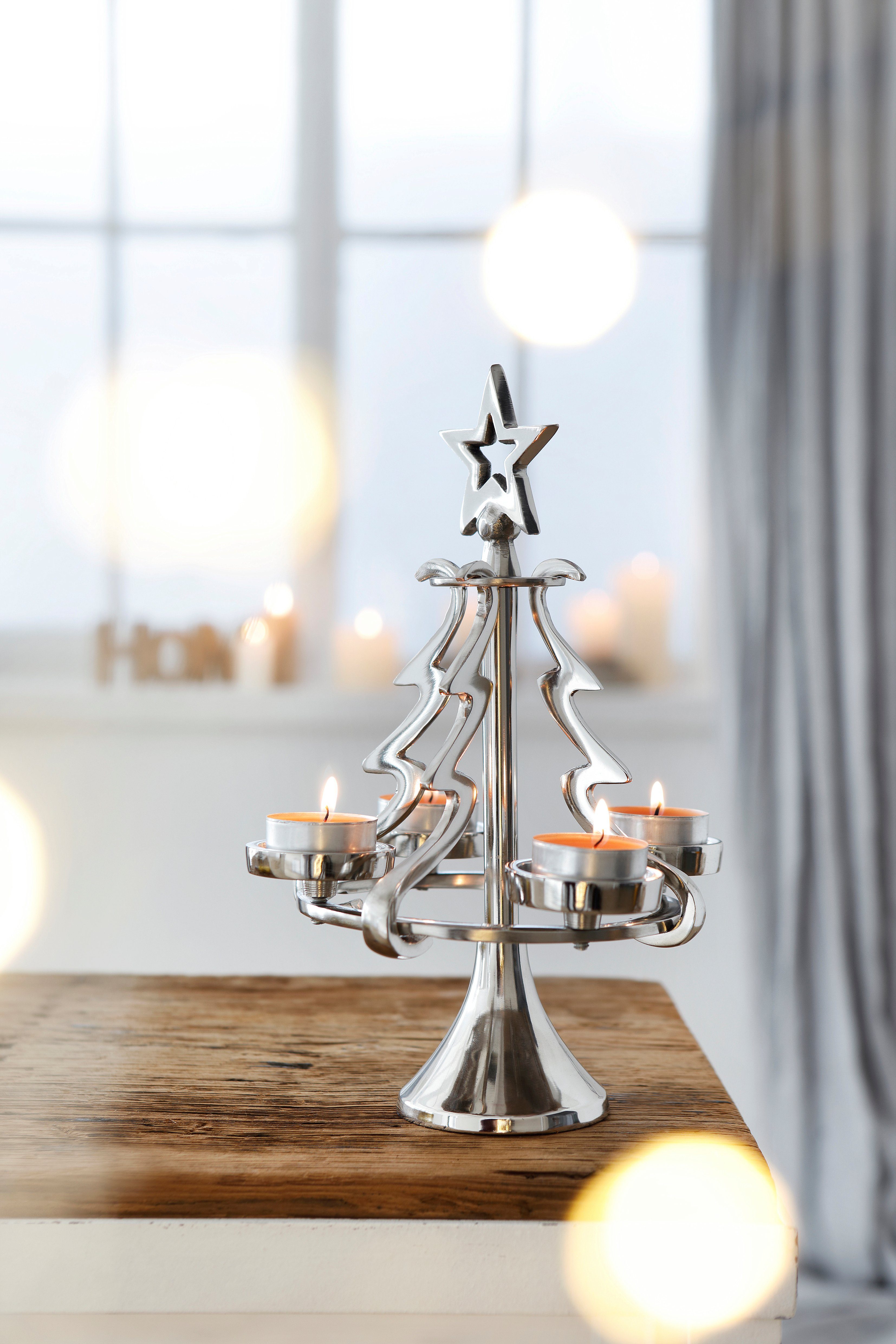 Design, Aluminium Kerzenhalter Adventsleuchter Jason, (1 Weihnachtsdeko aus Tannenbaum my home St), im besonderen