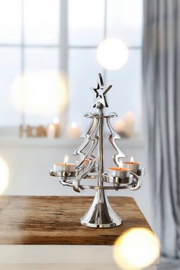my home Adventsleuchter Jason, Weihnachtsdeko (1 St), Kerzenhalter im besonderen Design, Tannenbaum aus Aluminium
