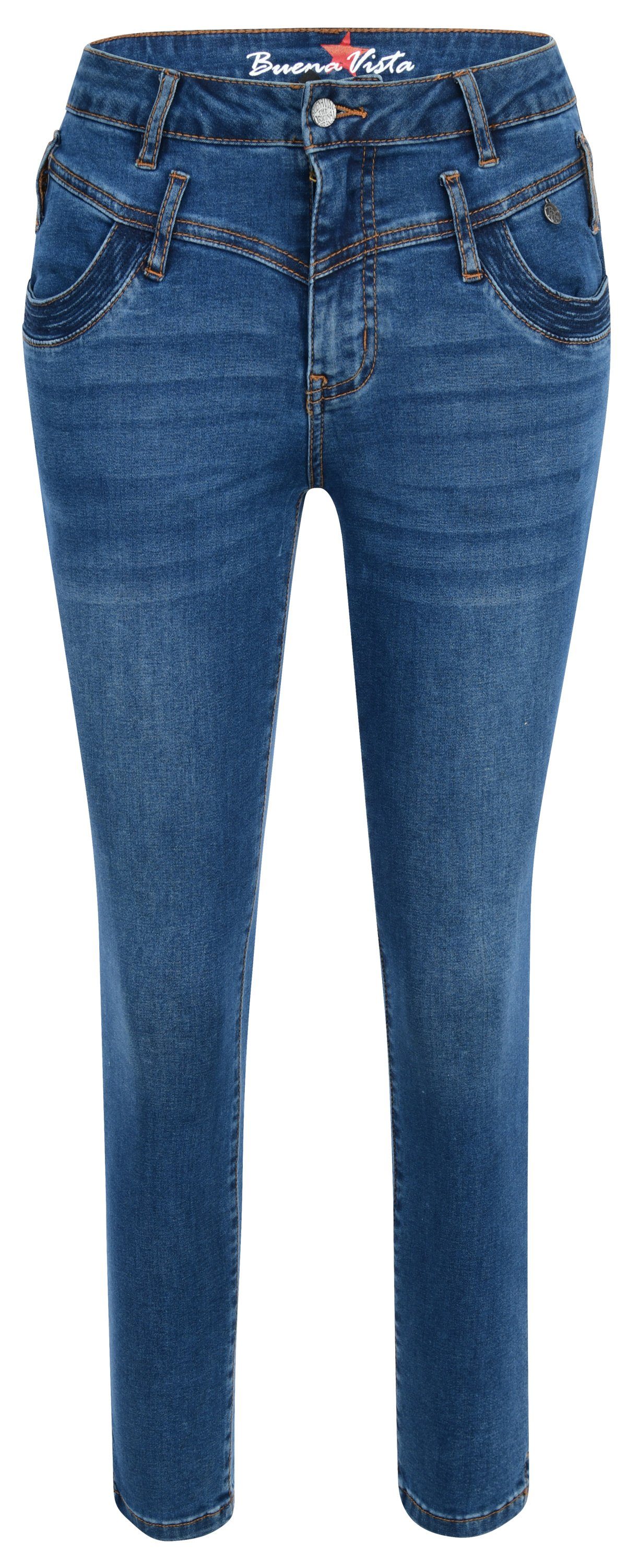 Buena Vista Stretch-Jeans BUENA VISTA FLORIDA 7/8 middle blue 888 B5744 102.4452 - Cozy Denim