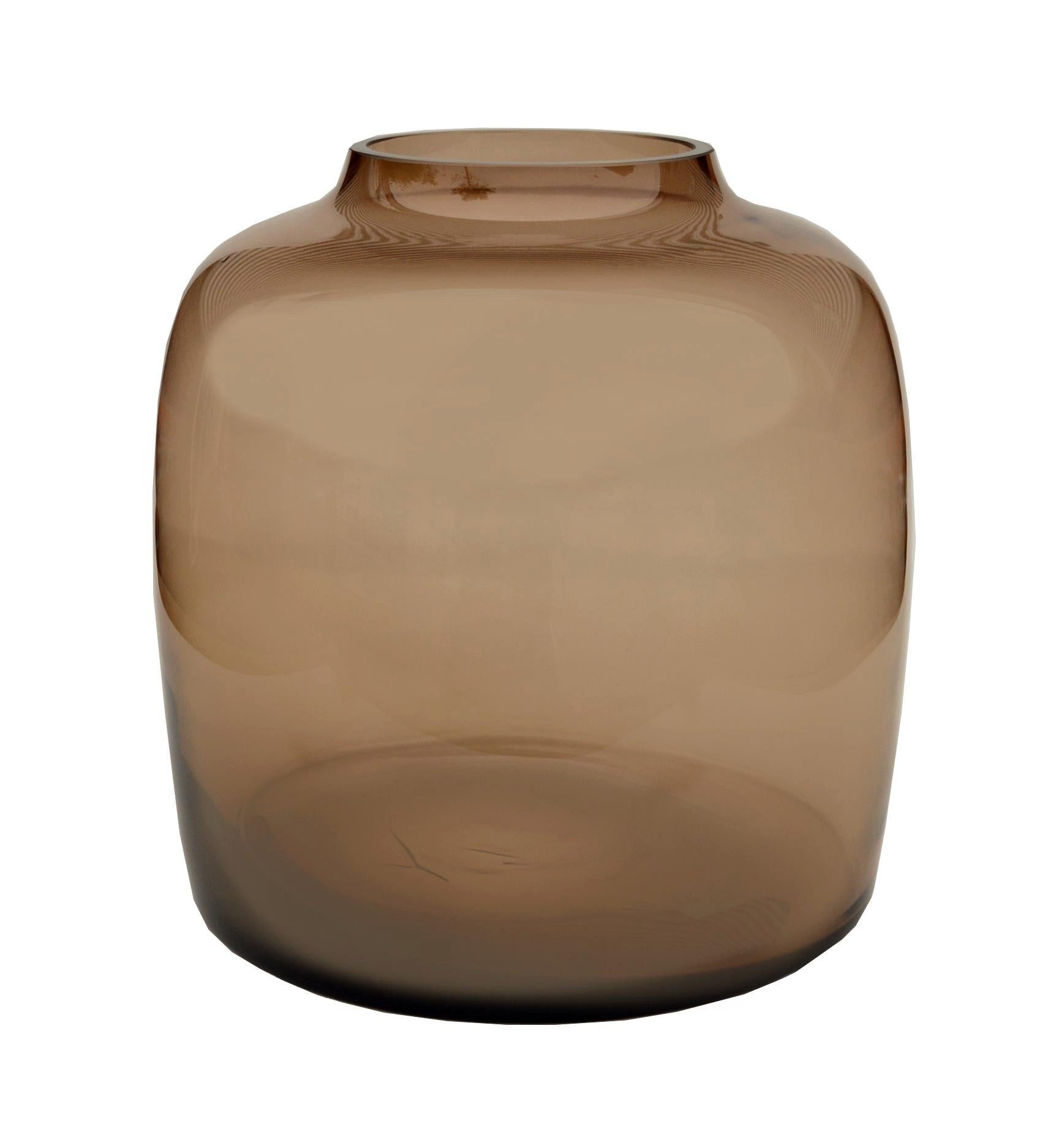 Florora Blumentopf Vase Glas - – Bartica - Taupe – Blumentopf – D25 x H25 – Topf 25 cm