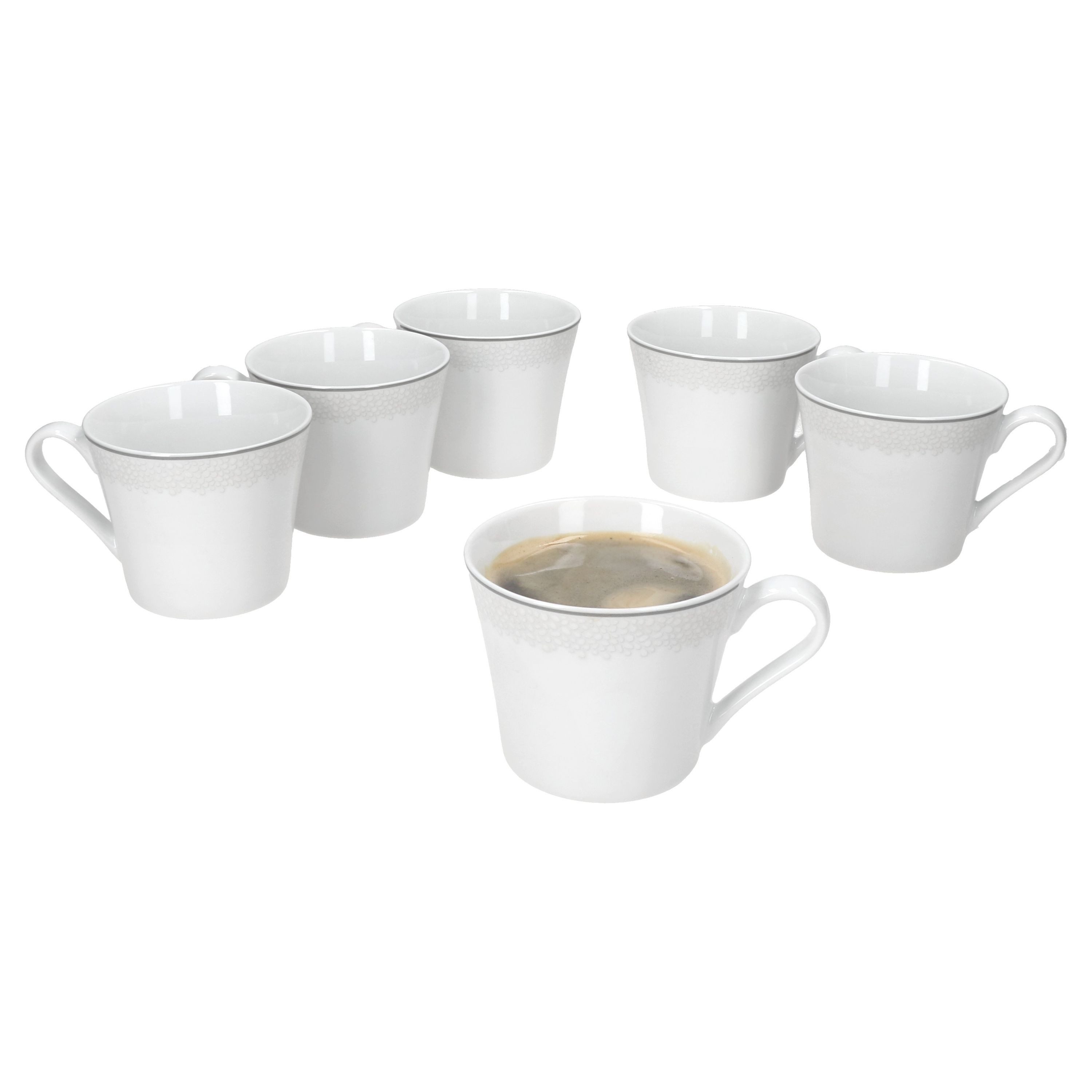 Ritzenhoff & Breker Tasse Ritzenhoff Venezia Kaffeetasse für 6 Personen Becher Pott Relief, Porzellan