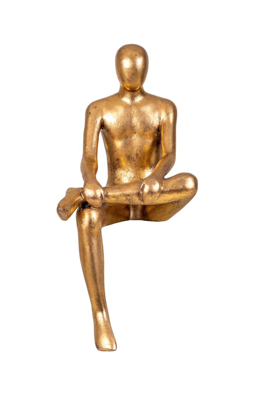 IDYL Dekofigur IDYL Moderne Skulptur Figur Sandsteinguss "Sitting Man", Diese Figuren fallen auf durch ihre Schlichtheit und Eleganz.