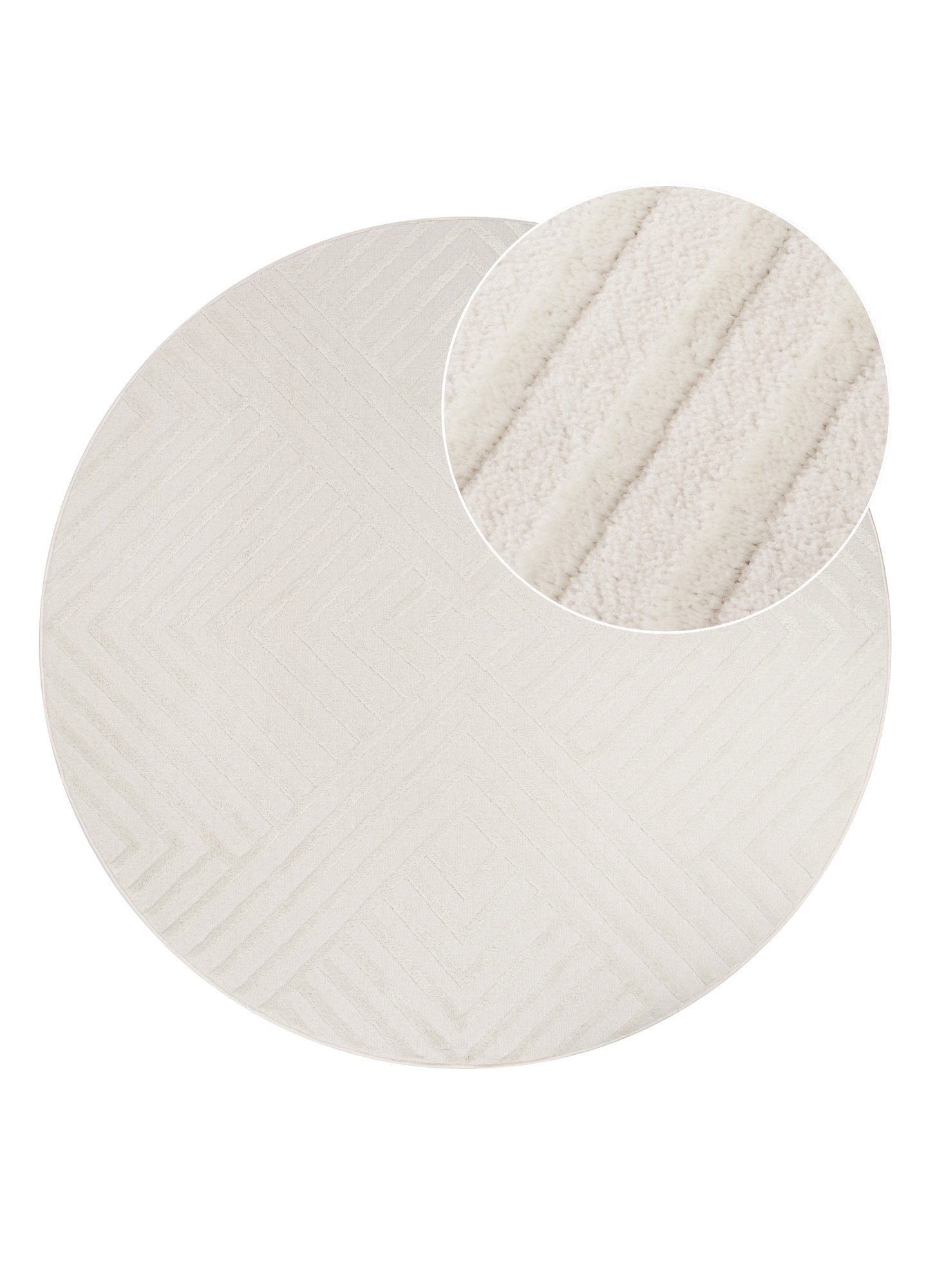 Tapiso Teppich HYGGE, rund, Höhe: 9 mm, Wohnzimmer, Schlafzimmer, pflegelei günstig online kaufen