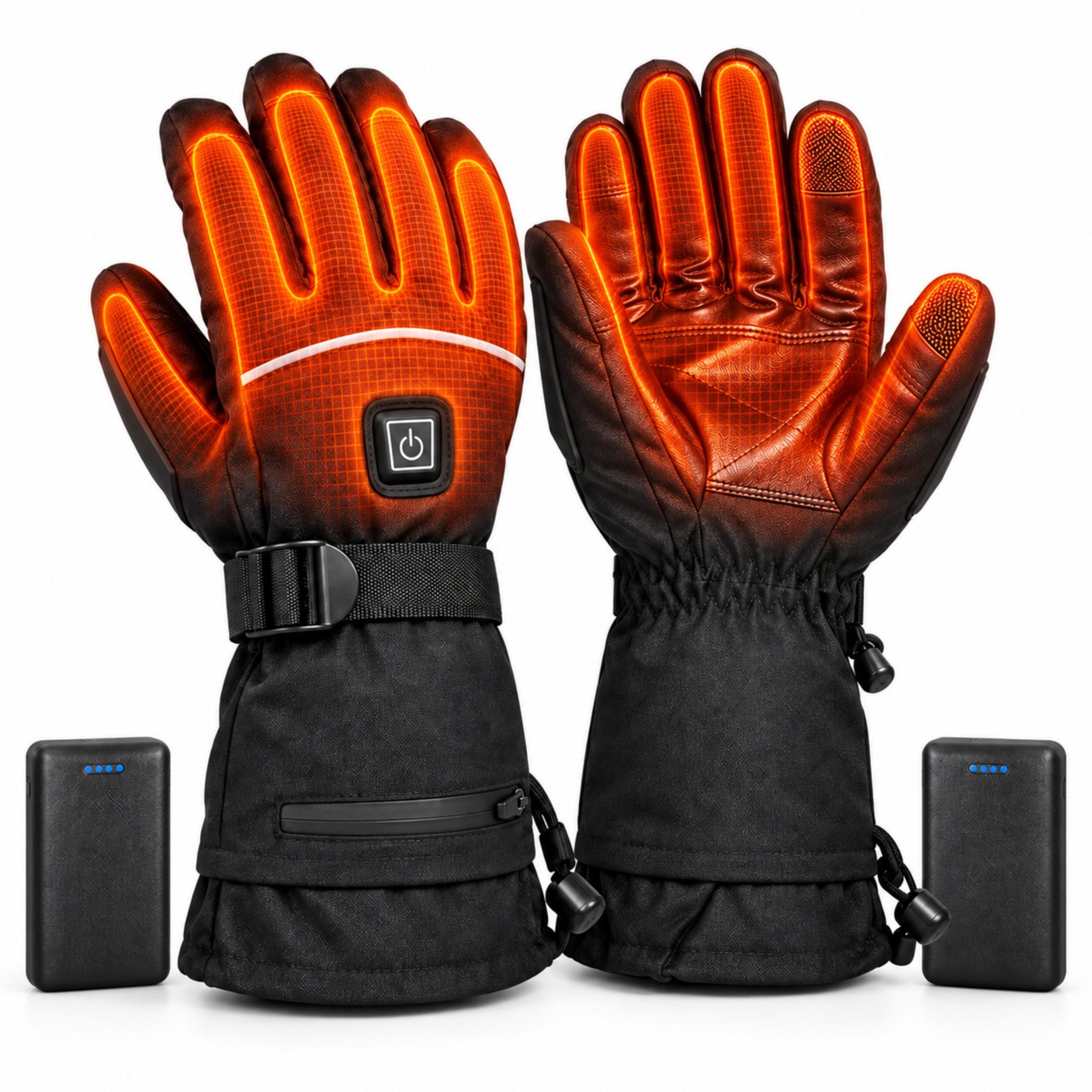 Blossom Beheizbare Handschuhe Beheizbare Fahrradhandschuhe, 3 Heizstufen, wasserdicht, Touchscreen (2 x 5000 mAh, Winterhandschuhe) Geschenkideen für Familie Freunde zu Valentinstag Geburtstag