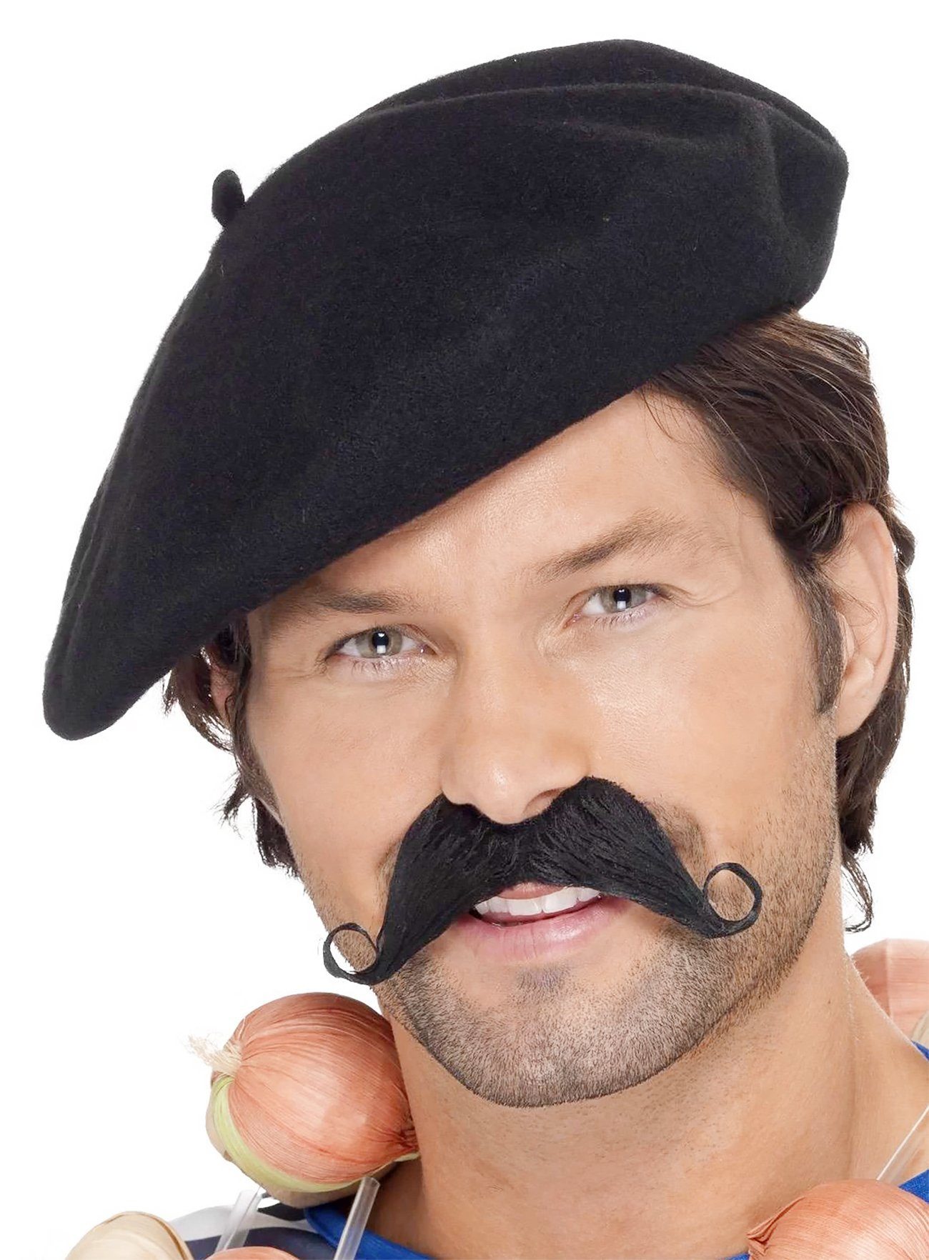Smiffys Kostüm Baskenmütze schwarz - für Fasching Karnevalskostüm, Die klassische Kopfbedeckung für Künstler