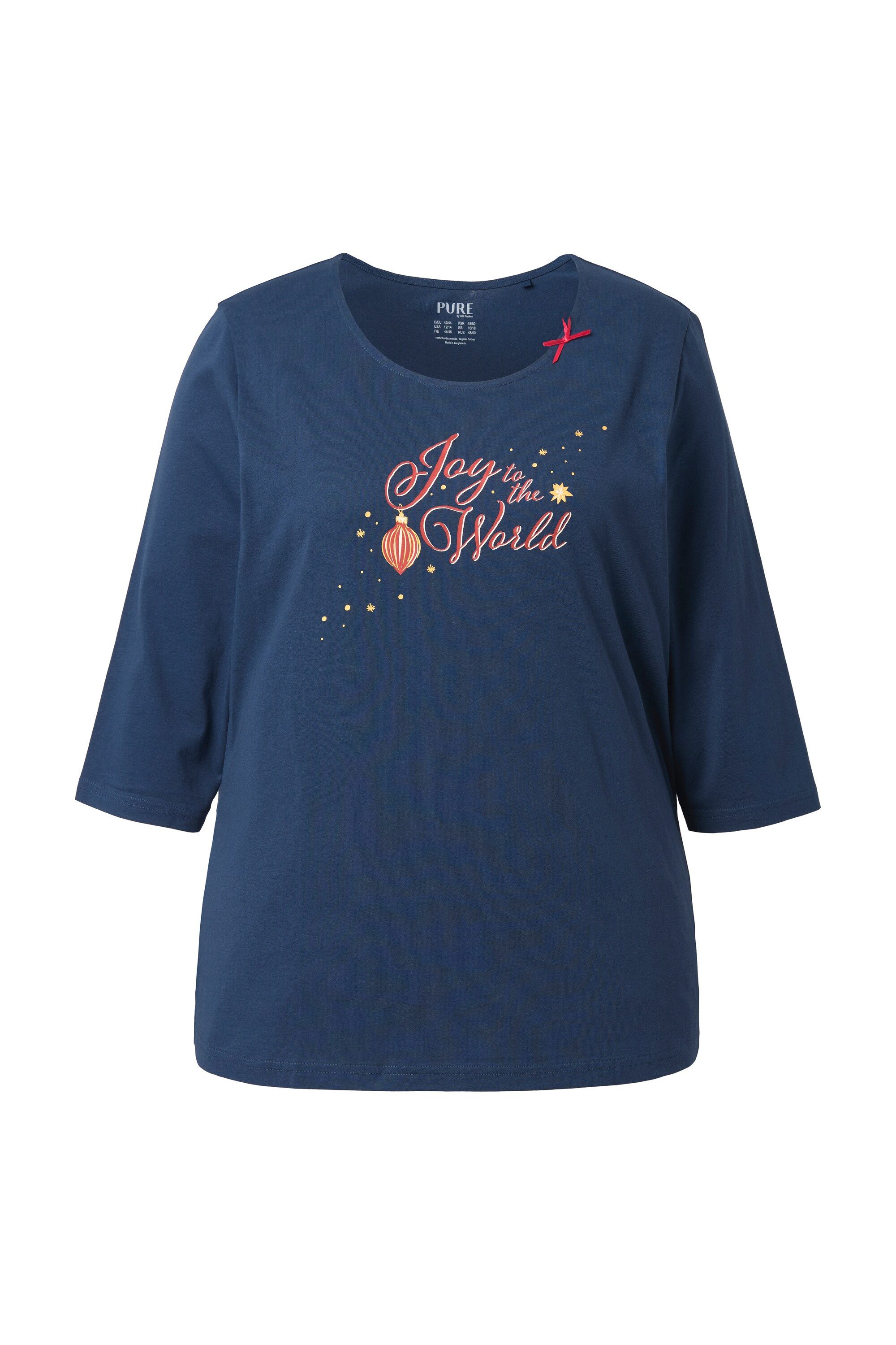 Ulla Popken Pyjamaoberteil Schlafanzug-Oberteil U-Boot-Ausschnitt Langarm günstig online kaufen