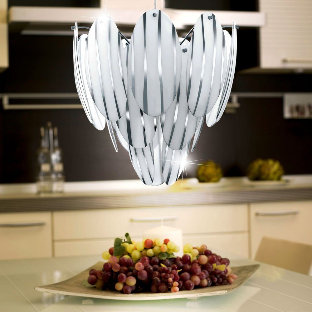 Pendelleuchte Wohnzimmerlampe Pendelleuchte, Glas Leuchtmittel inklusive, Esstisch Warmweiß, weiß Glas etc-shop Farbwechsel, LED Hängelampe