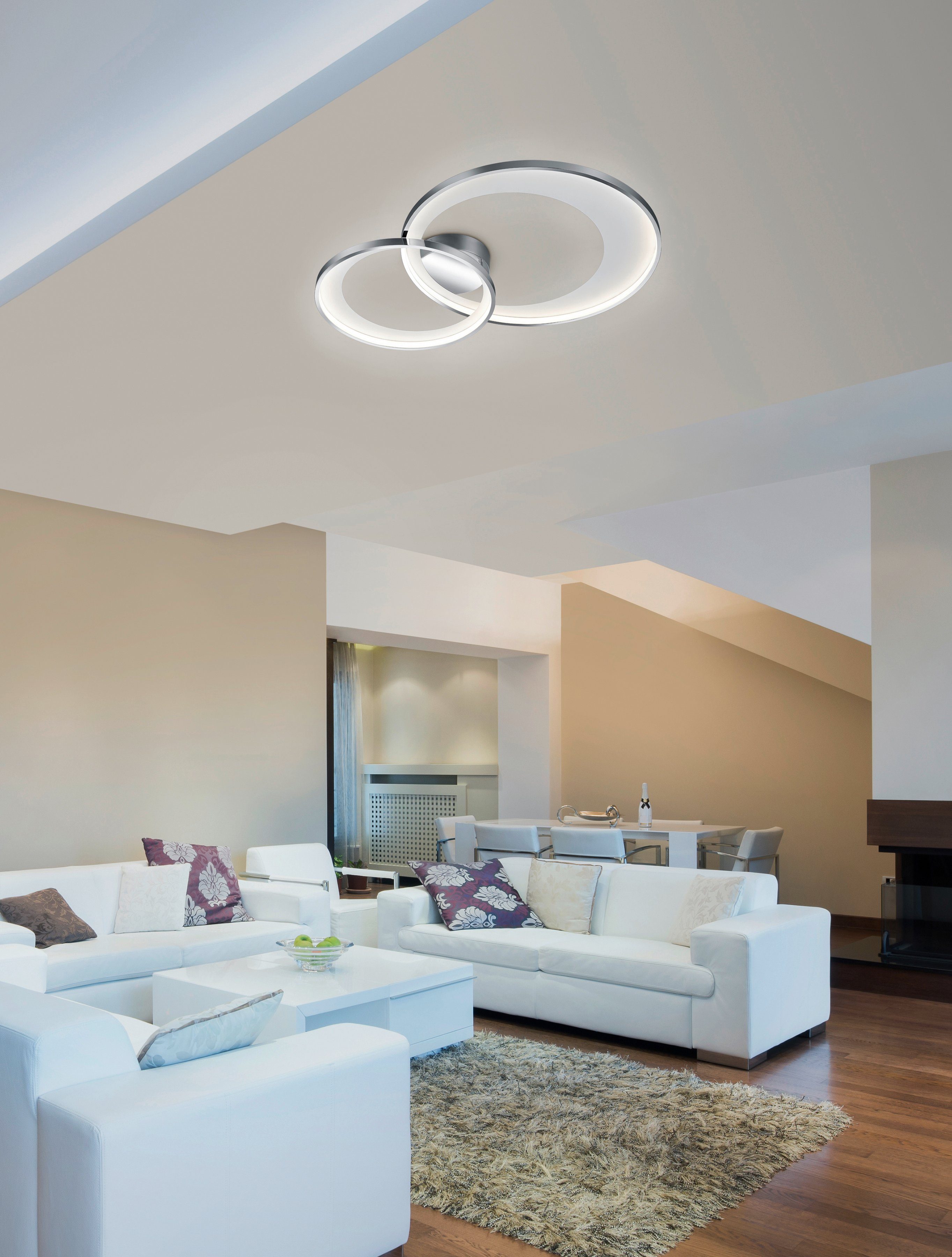 Deckenlampe Granada, Warmweiß, integriert, LED LED fest Deckenleuchte Leuchten LED TRIO chromfarben