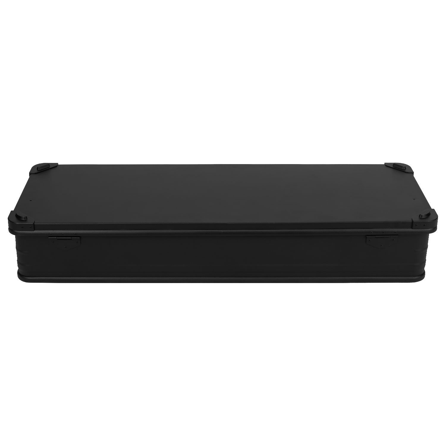 ALUBOX Aufbewahrungsbox Premium Alukiste komplett schwarz 1 mm Wandstärke (73 Liter), leicht und stabil - umlaufende Gummidichtung - kratzfeste Beschichtung