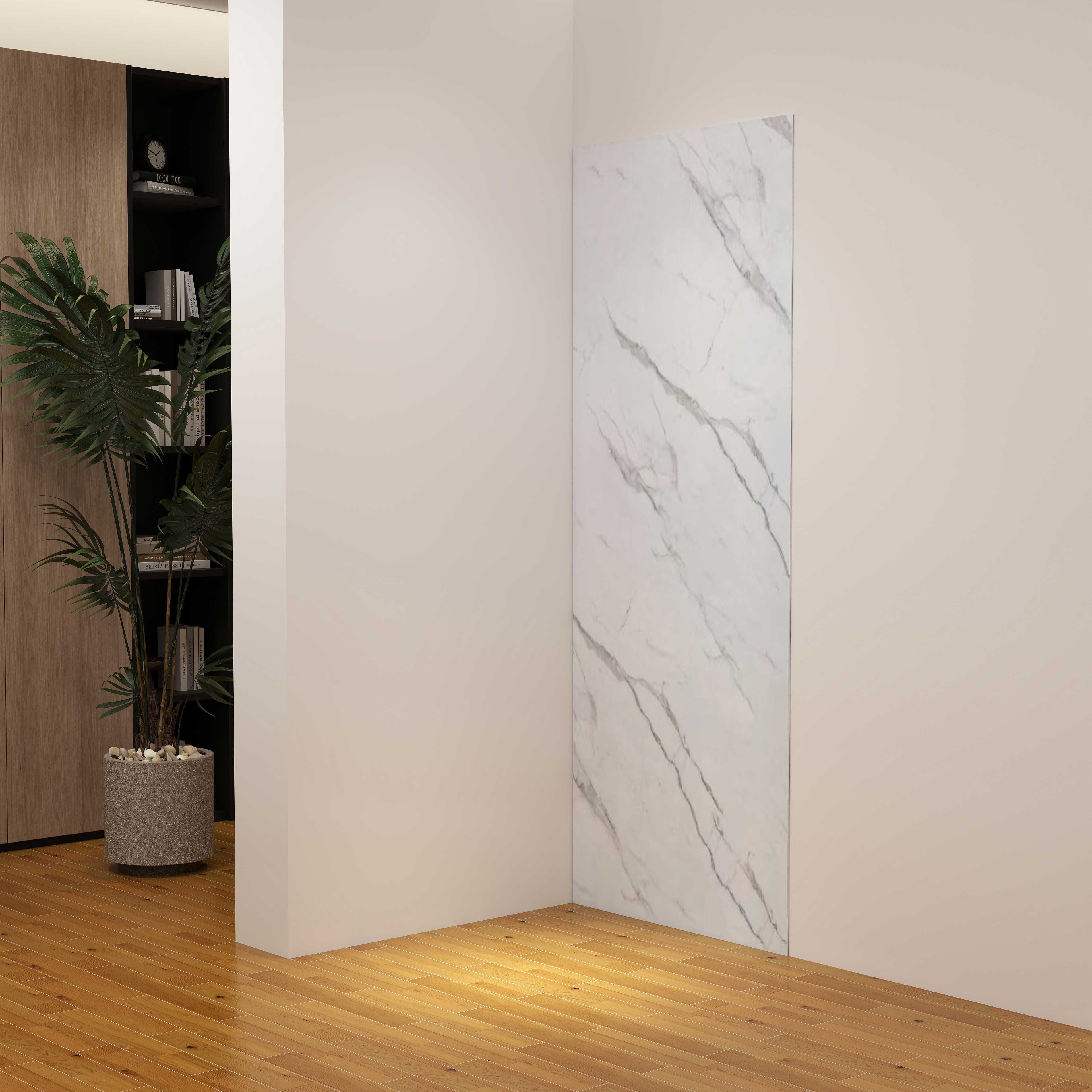 duschspa Duschrückwand 3mm mit weißem Steinmuster PE-Aluminium Duschwandpan günstig online kaufen