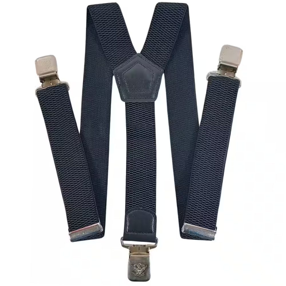 Hosenträger schwarz starke Y Hosenträger 40 mm breit mit starke Krallenclips