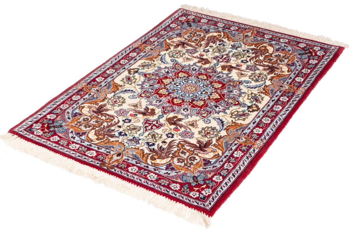 6 Seidenkette Höhe: Orientteppich Handgeknüpfter Isfahan rechteckig, Nain 74x99 Orientteppich, mm Trading,