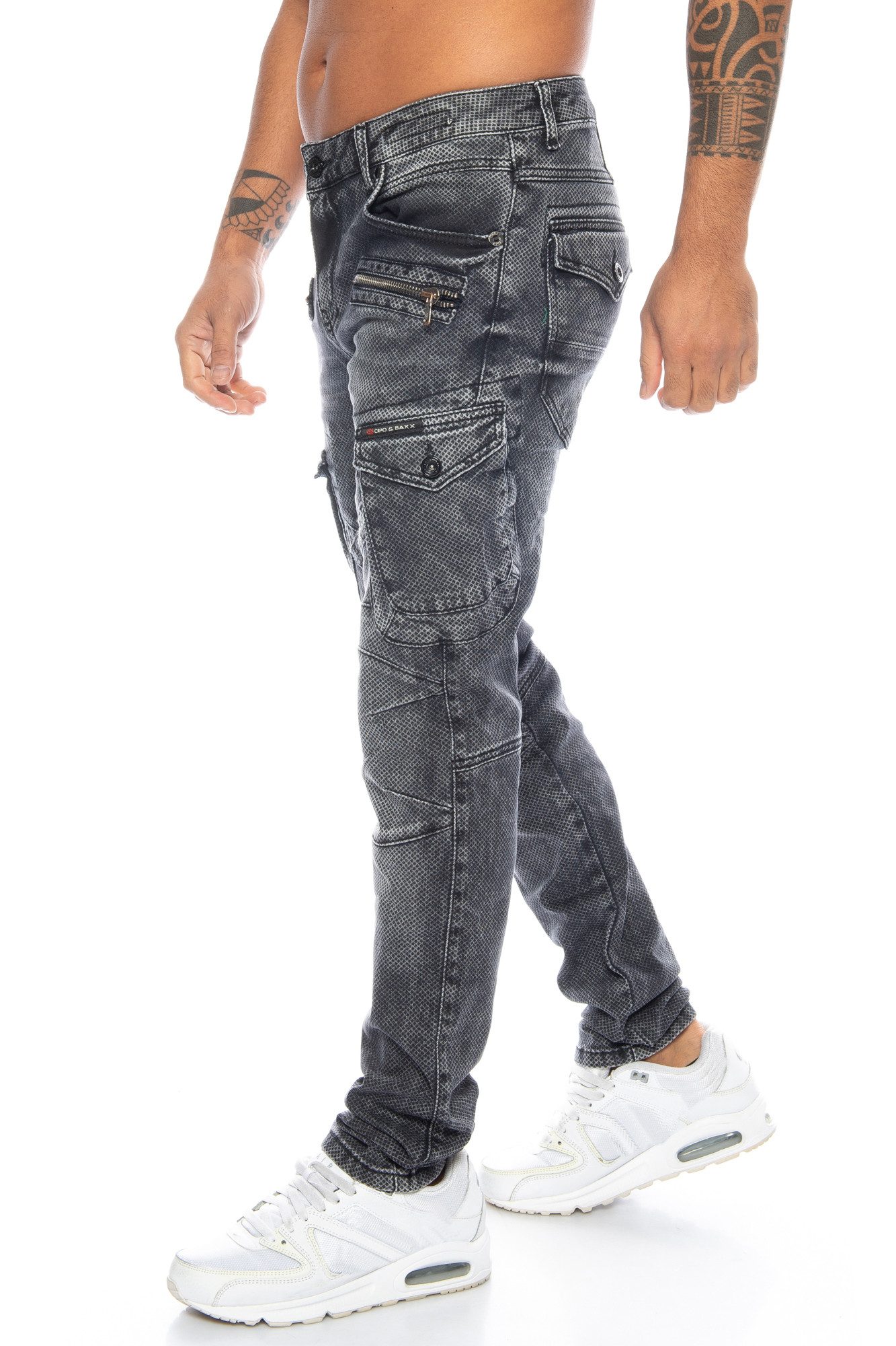 Cipo & Baxx Cargojeans Herren Cargo Jeans Hose im stylischen Cargo Design A günstig online kaufen