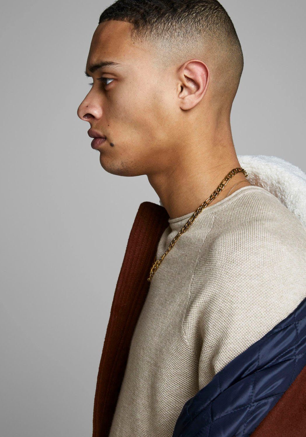 Jack & Jones Rundhalspullover JJEHILL KNIT CREW NECK NOOS Baumwolle, regular fit – Bild 4 von 5